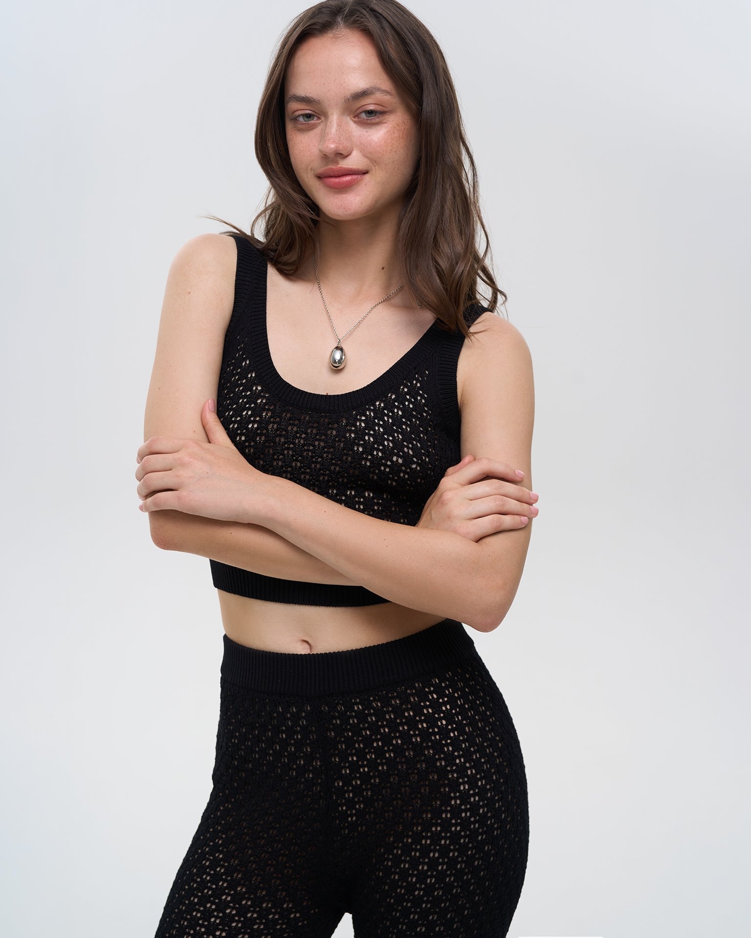 Black Viscose Trousers, Black — photo 7