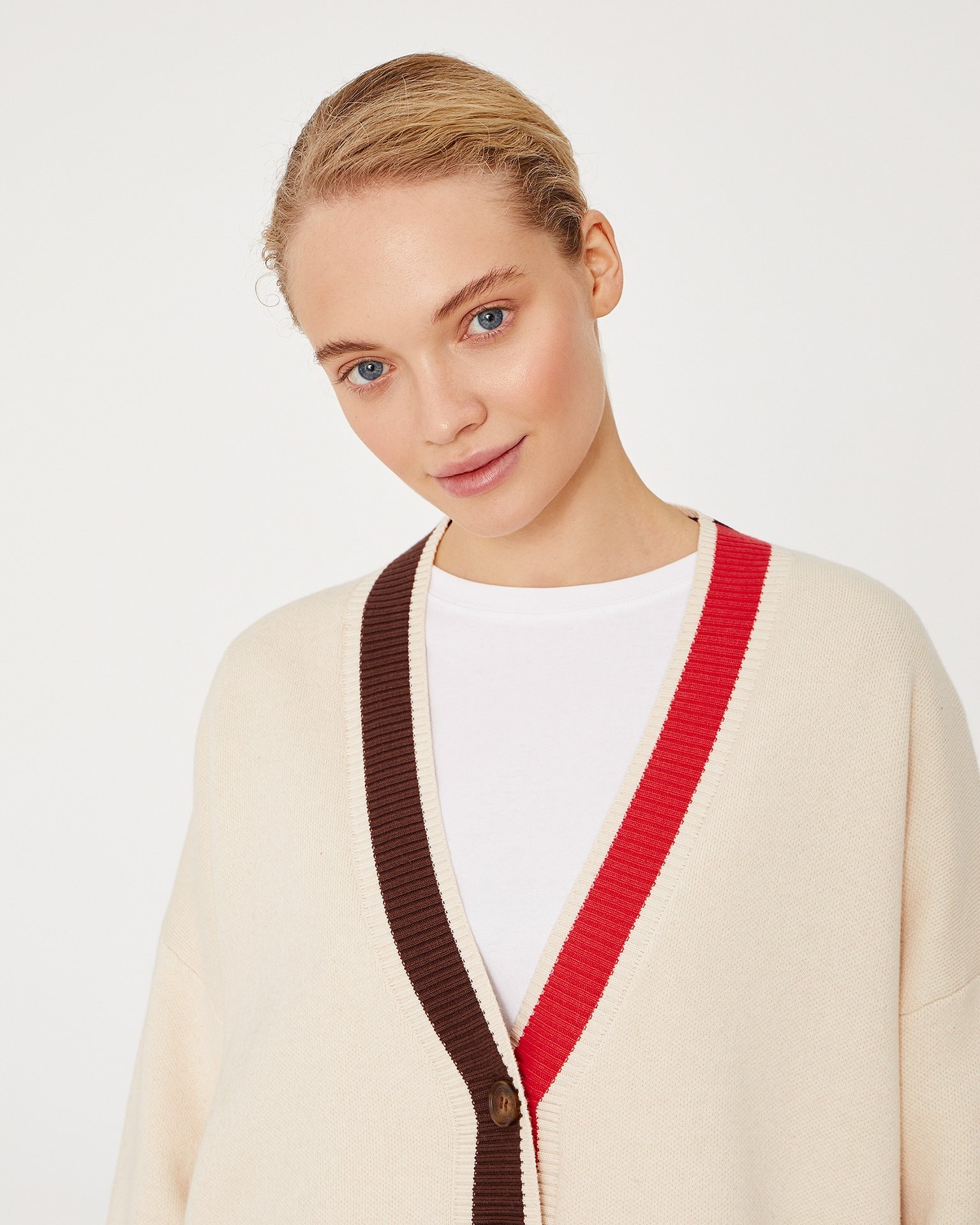 Longline Cardigan, Milky — photo 6
