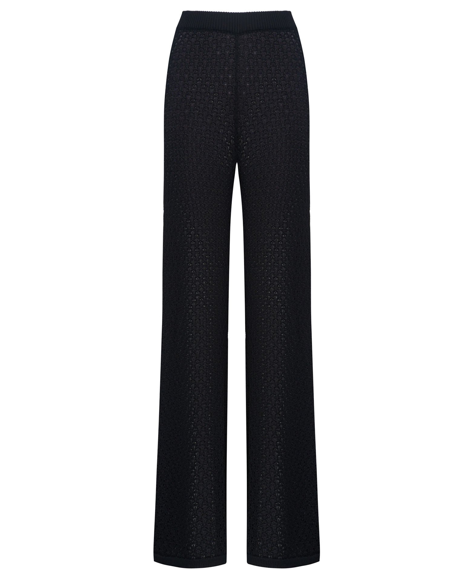 Black Viscose Trousers, Black — photo 2