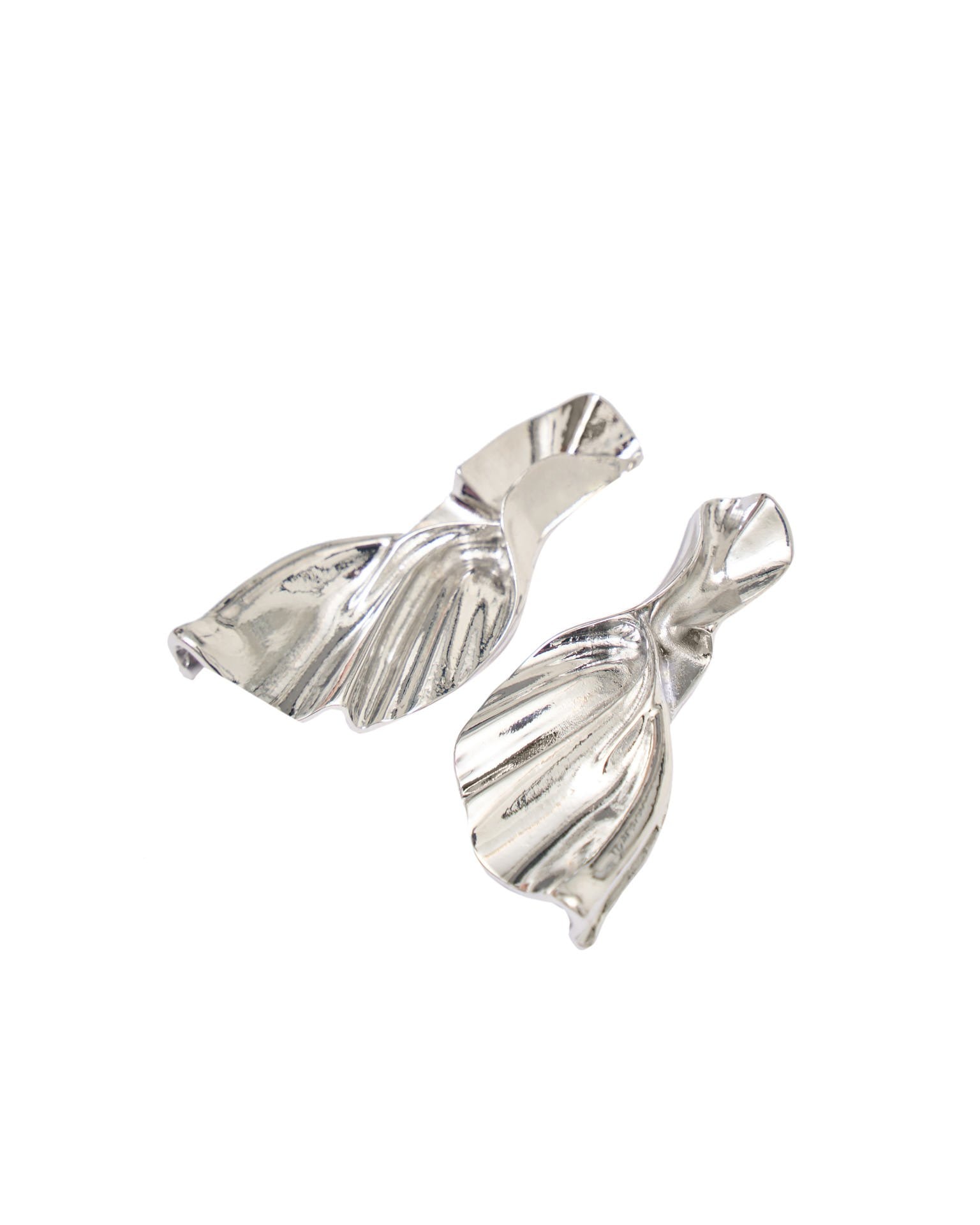 Textured earrings, Silver — photo 6