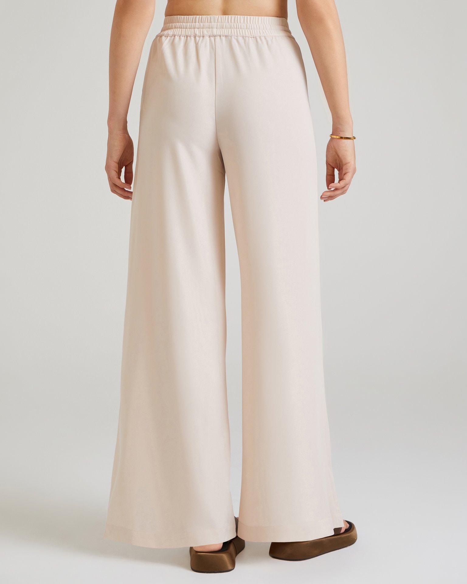 Viscose palazzo trousers, Beige — photo 6