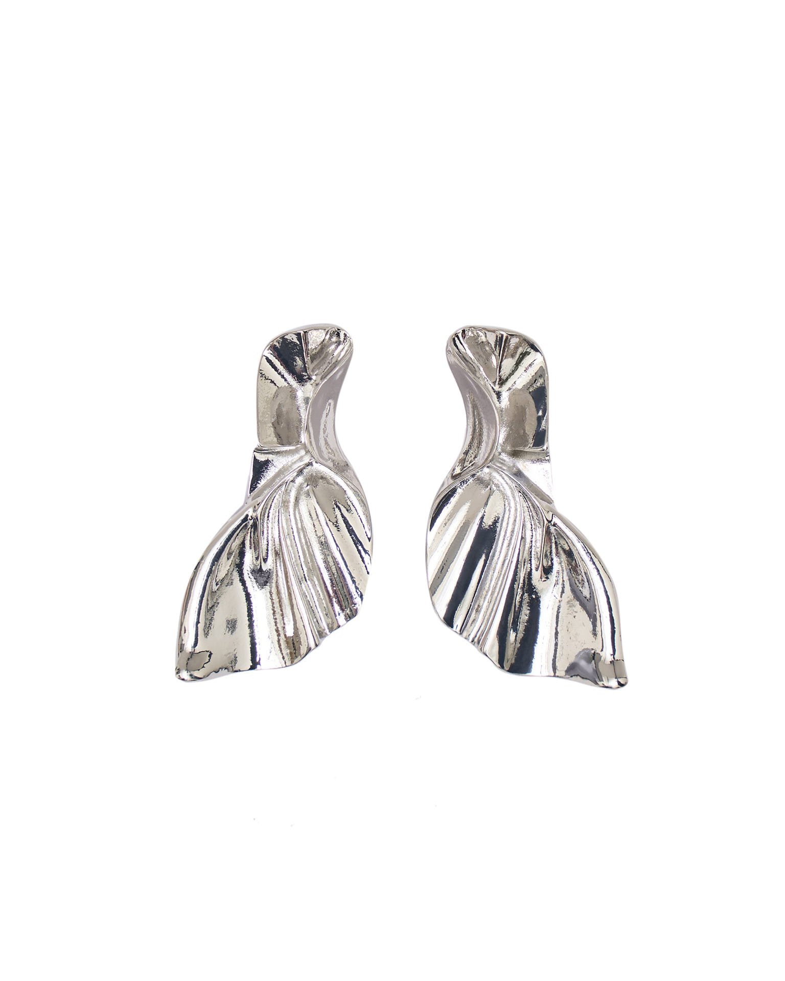 Textured earrings, Silver — photo 5
