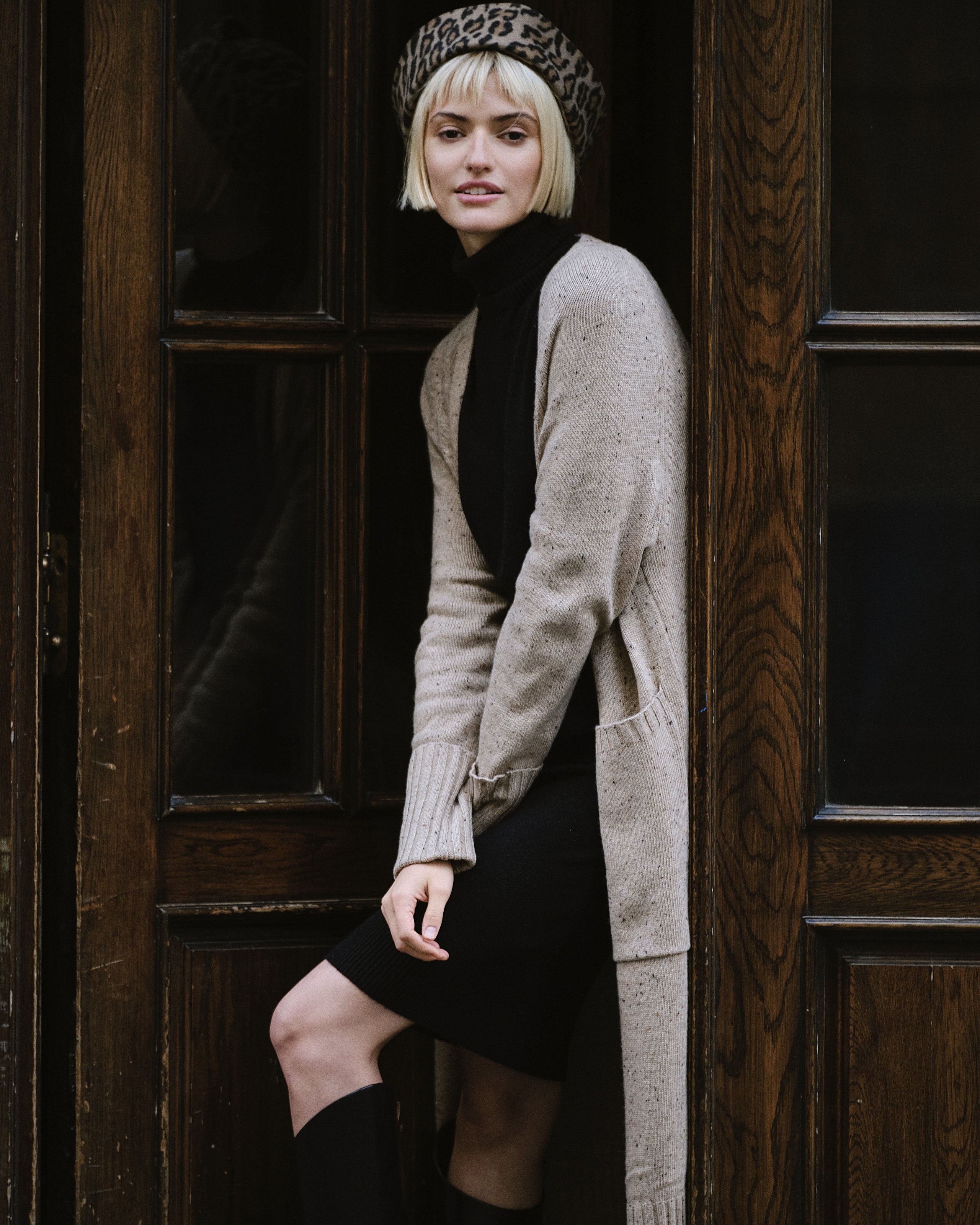 Black knitted dress, Black — photo 6