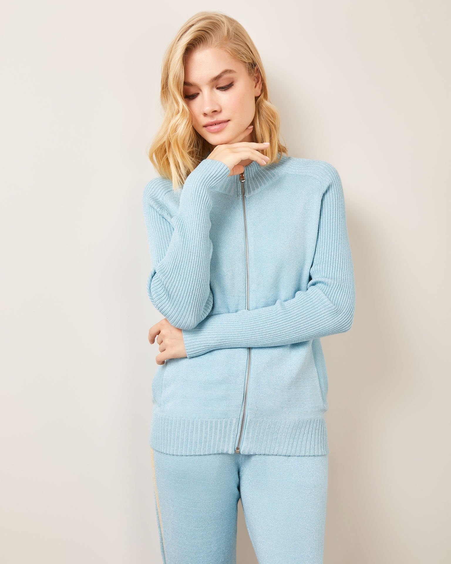 Trouser suit with striped detailing, Light Blue — photo 4