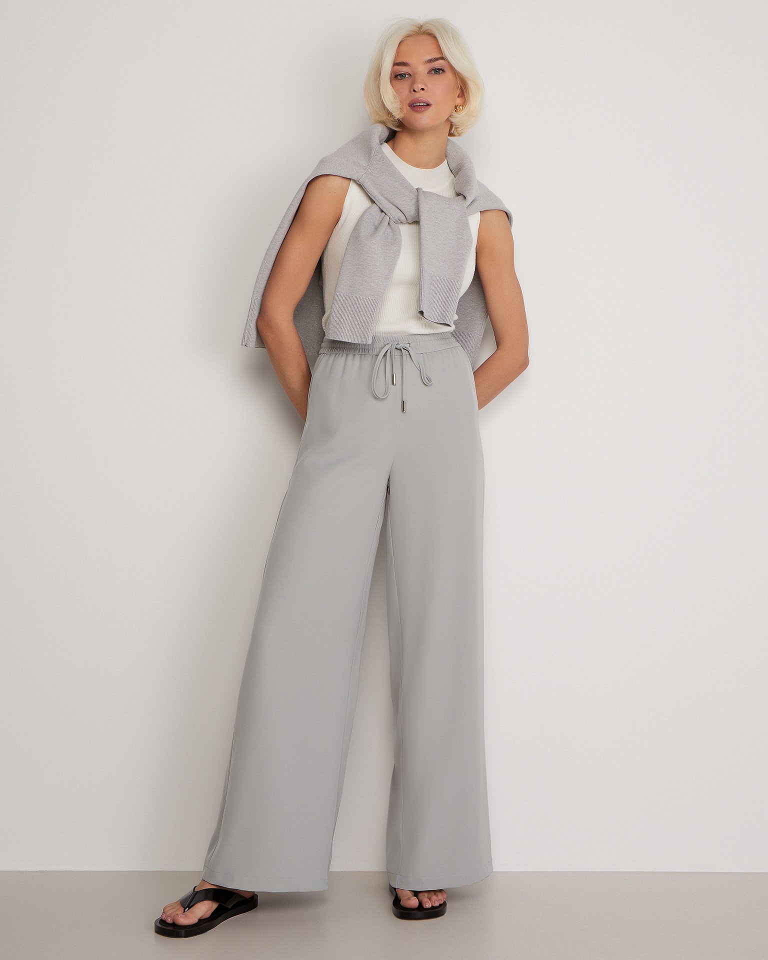 Grey palazzo trousers, Grey — photo 2
