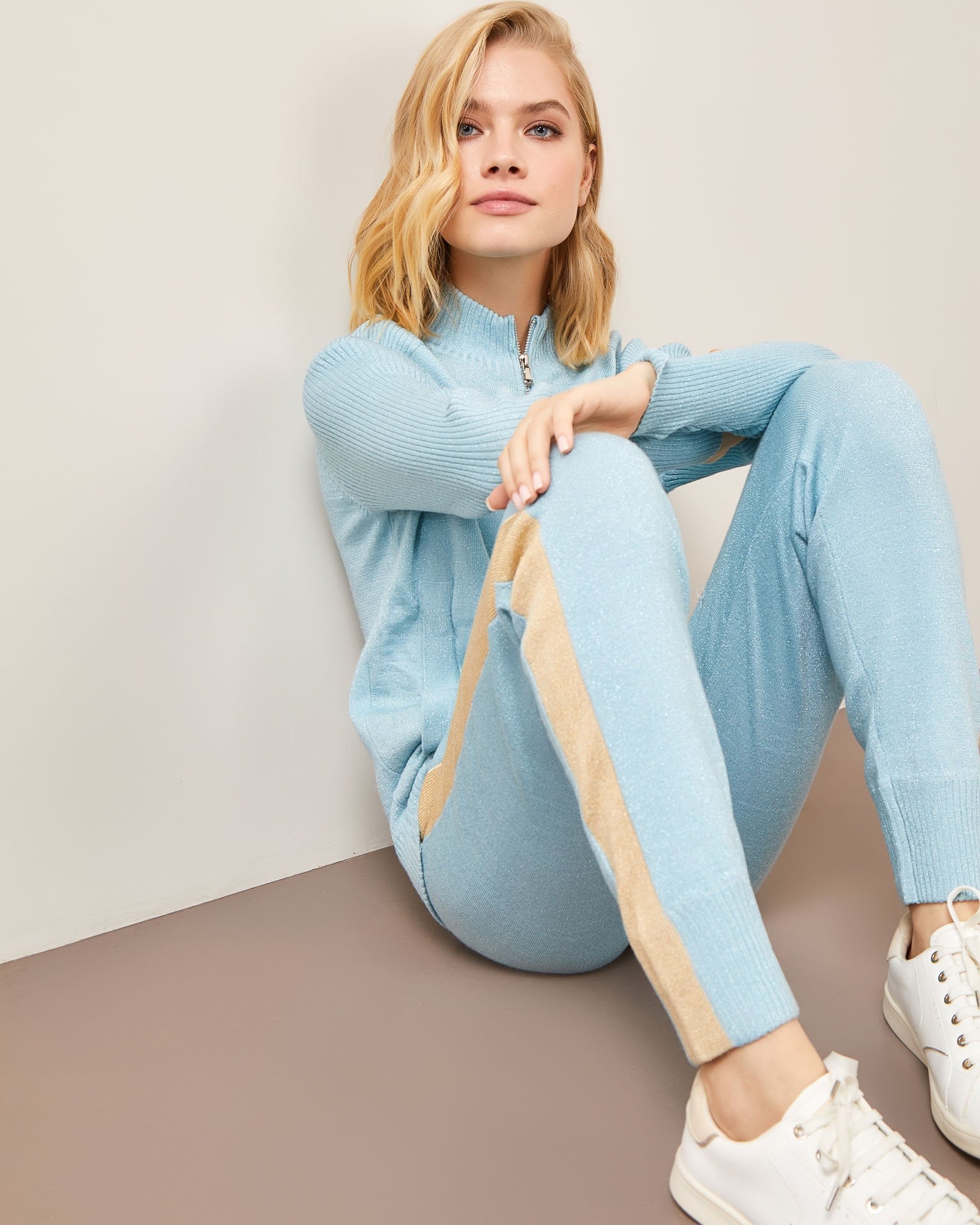 Trouser suit with striped detailing, Light Blue — photo 2