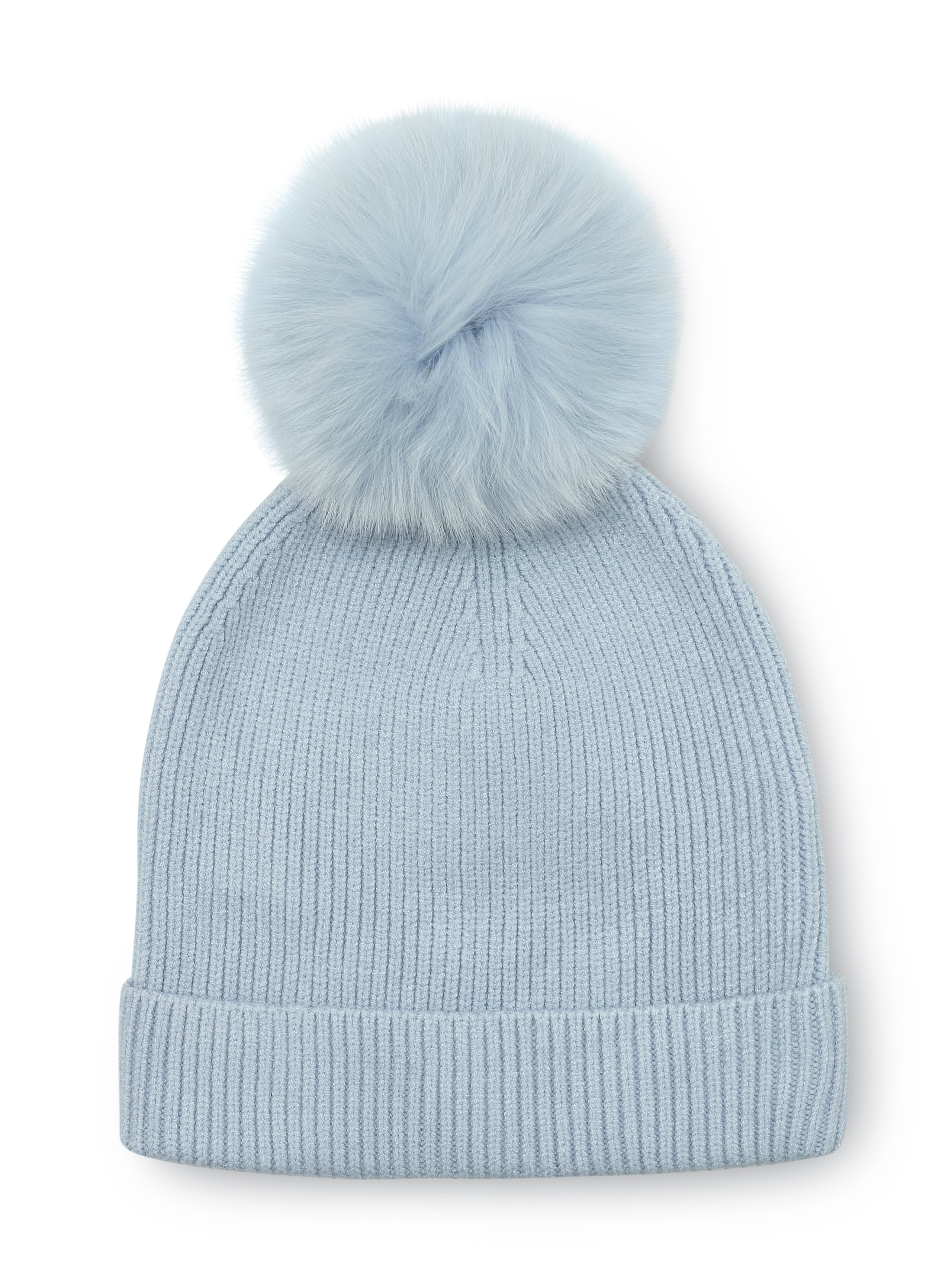 Hat with a tonal pom-pom, Sky Blue