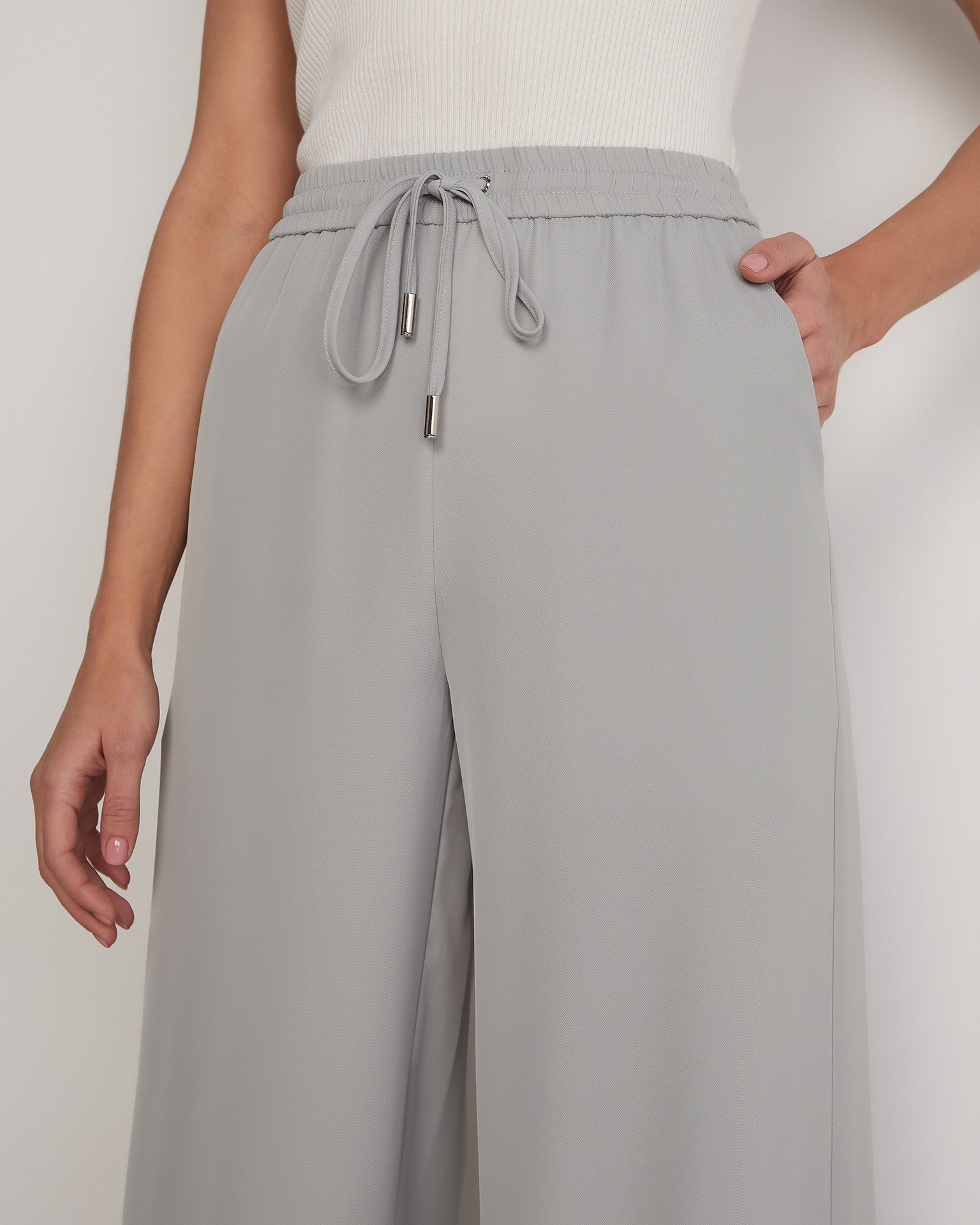 Grey palazzo trousers, Grey — photo 6