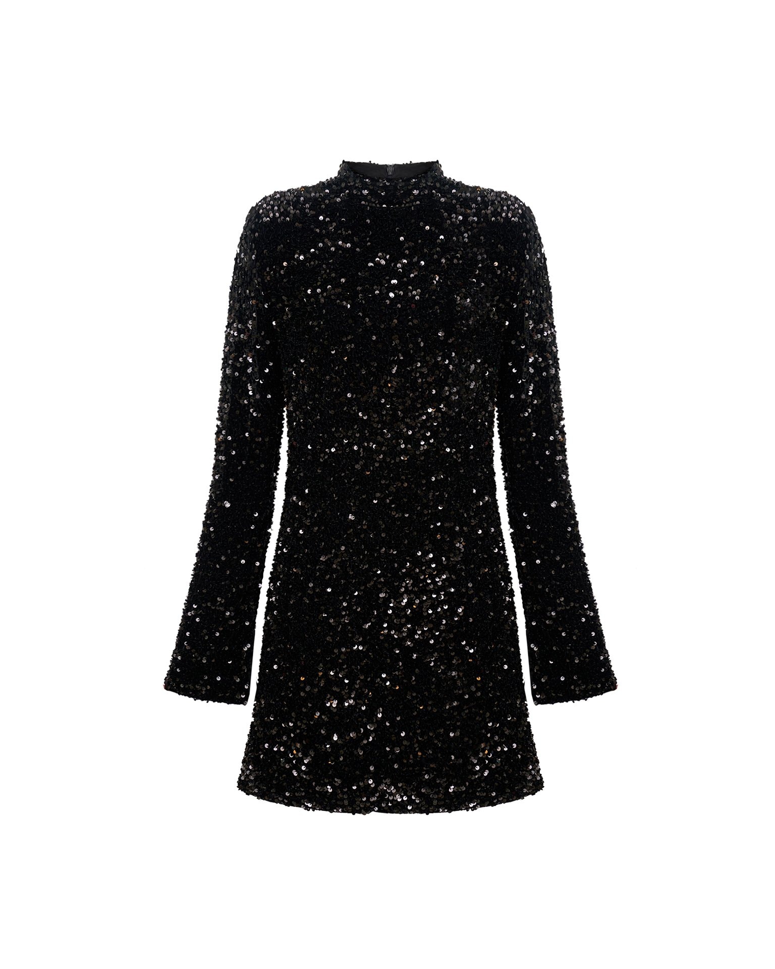 Sequinned mini dress, Black — photo 7