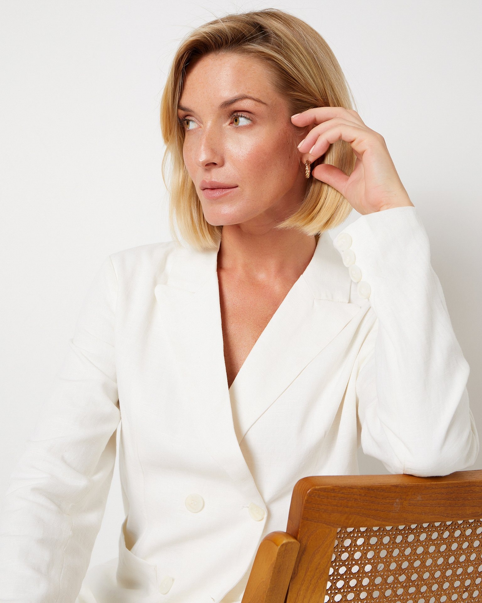 Jacket with patch pockets, White — photo 2