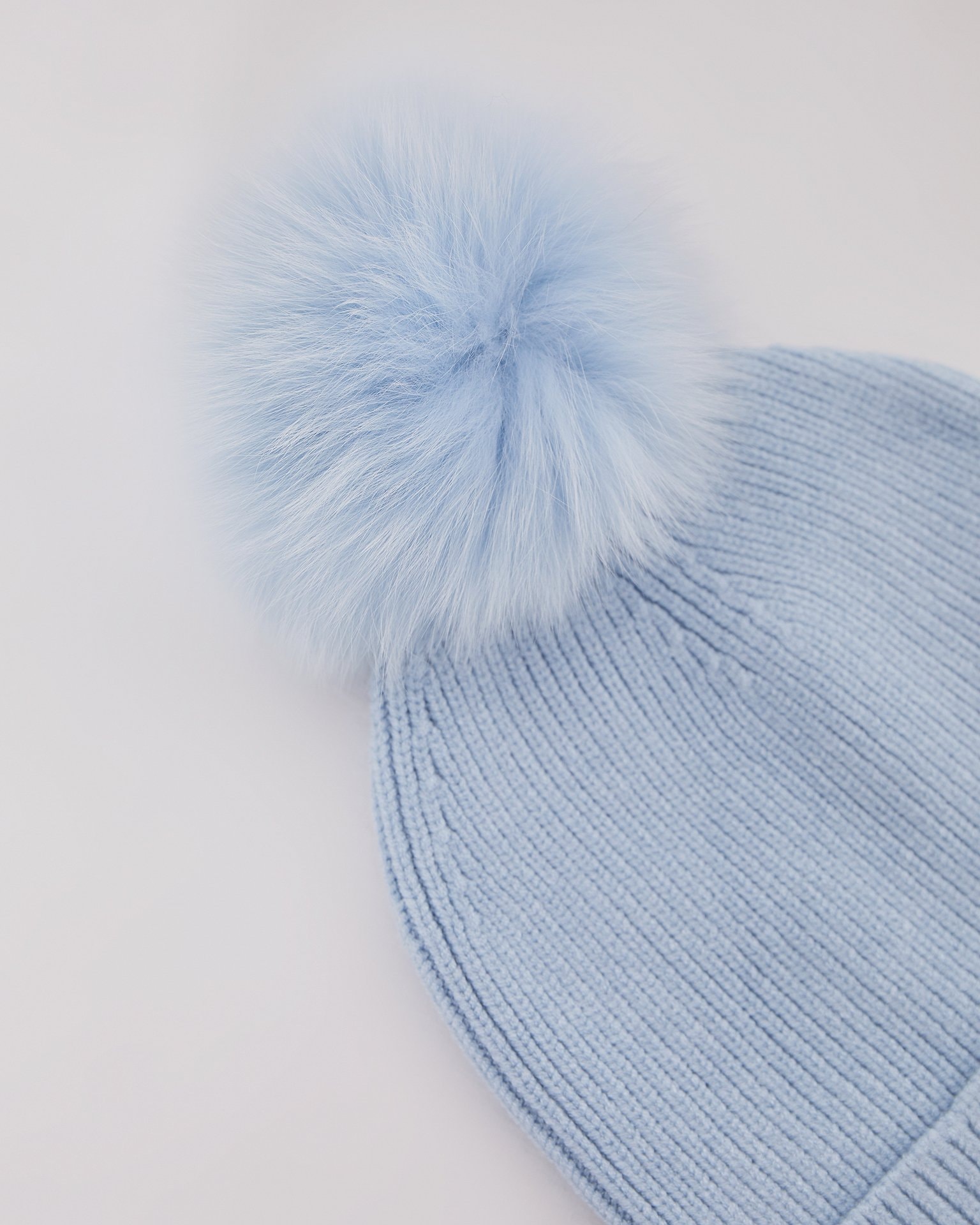 Hat with a tonal pom-pom, Sky Blue — photo 6