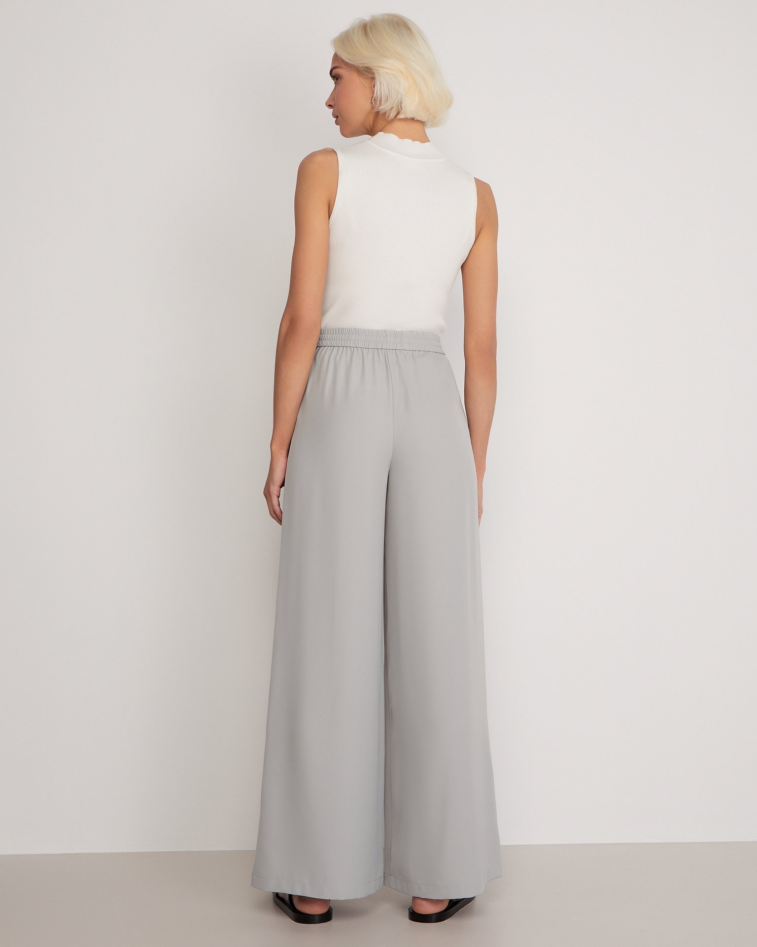 Grey palazzo trousers, Grey — photo 4