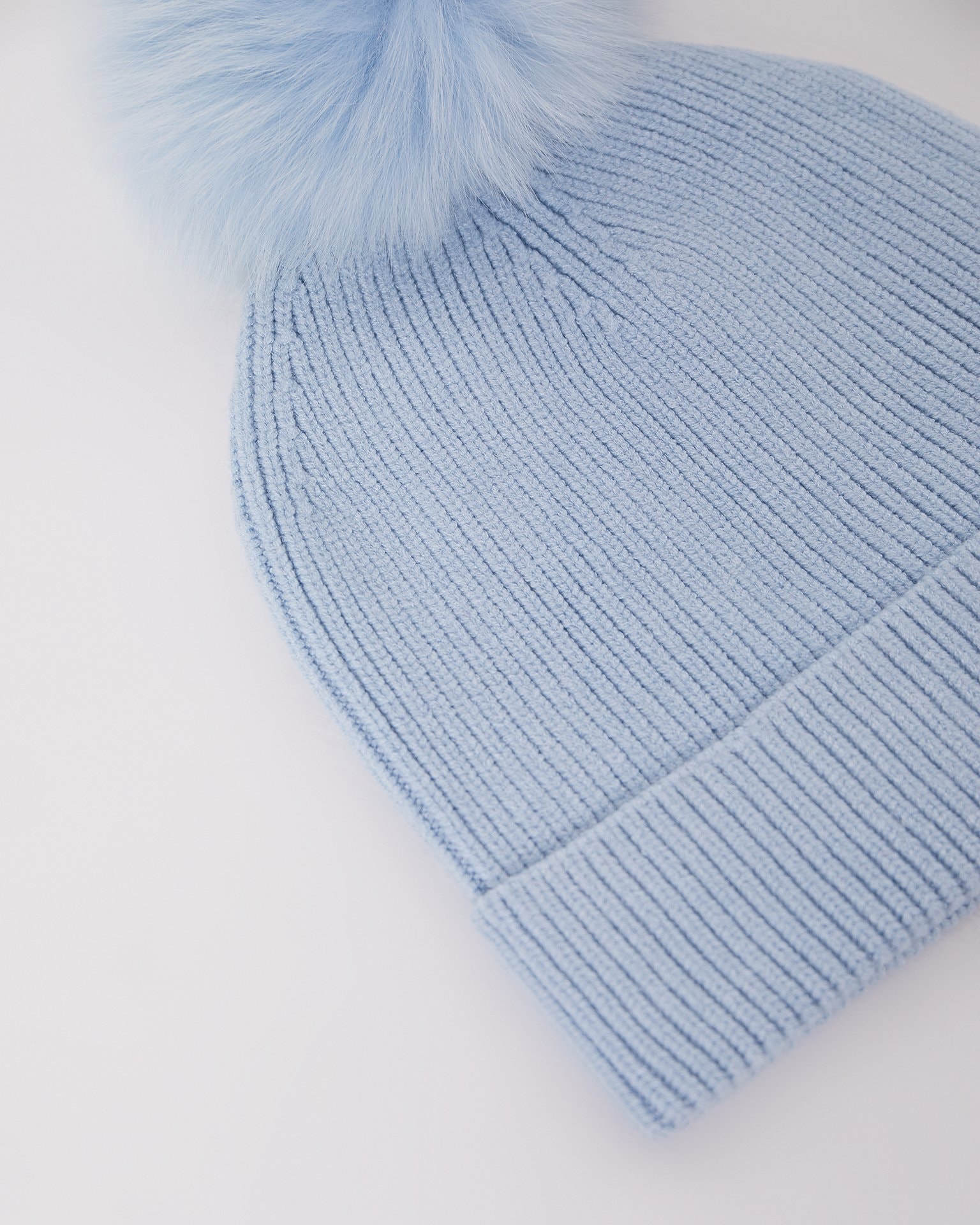 Hat with a tonal pom-pom, Sky Blue — photo 7