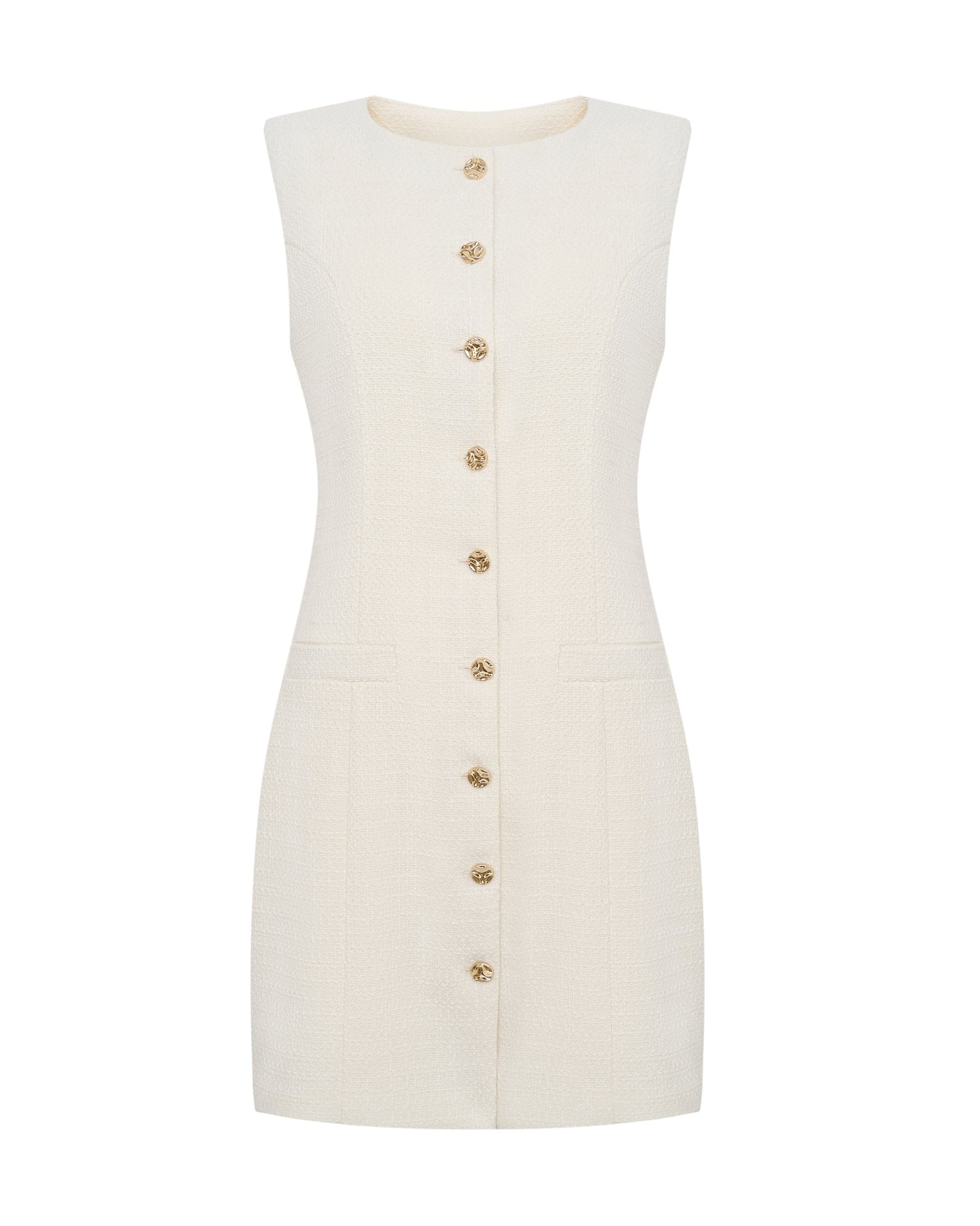 Milk-Coloured Tweed Dress, Milky — photo 8