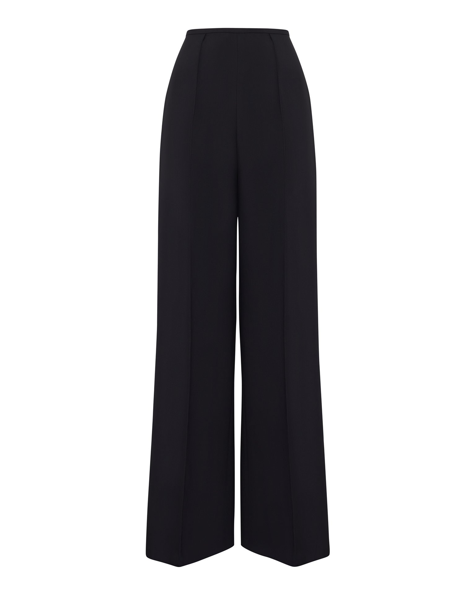 Wide-Leg Trousers with Creases, Black — photo 5