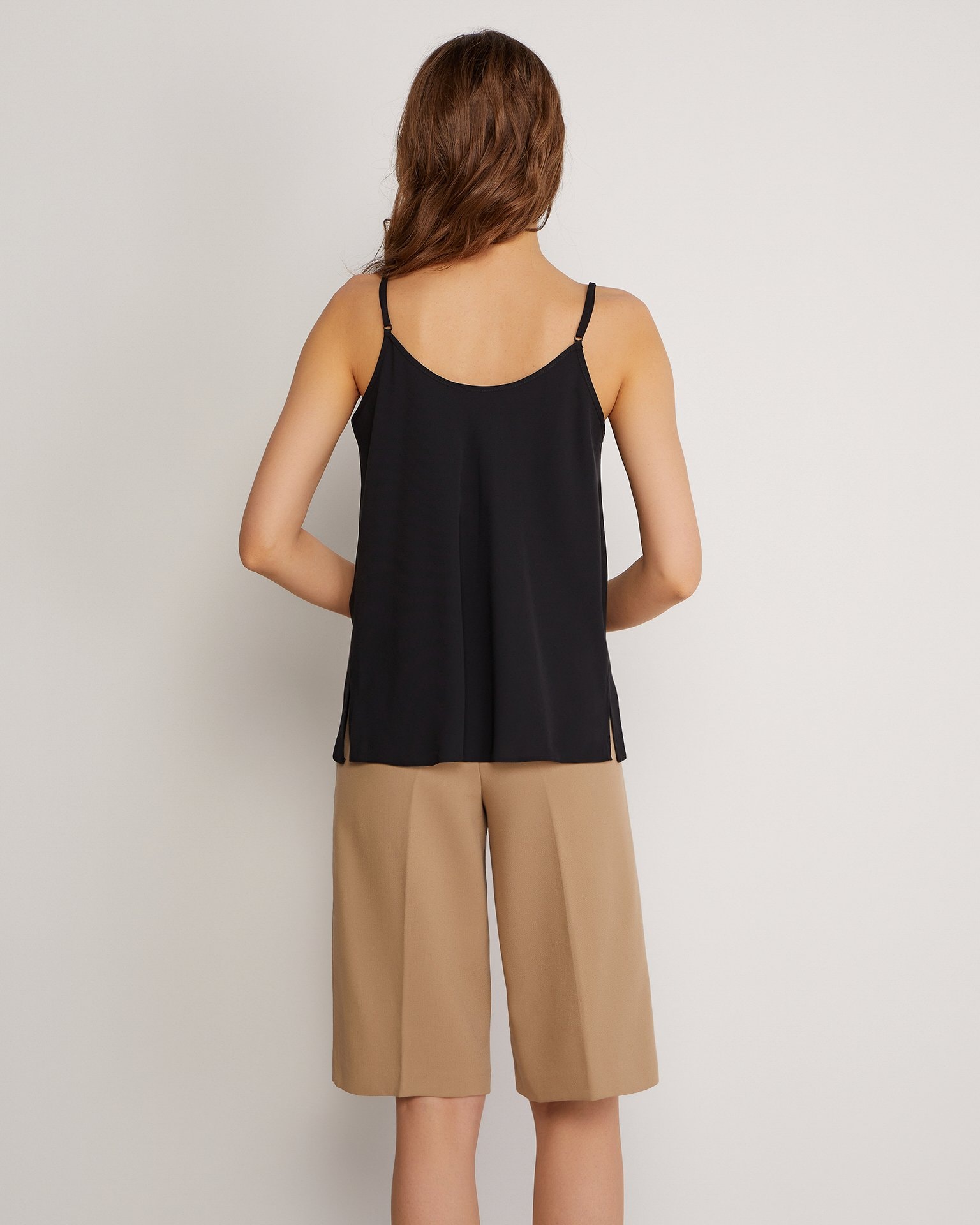 Top with side slits, Black — photo 3