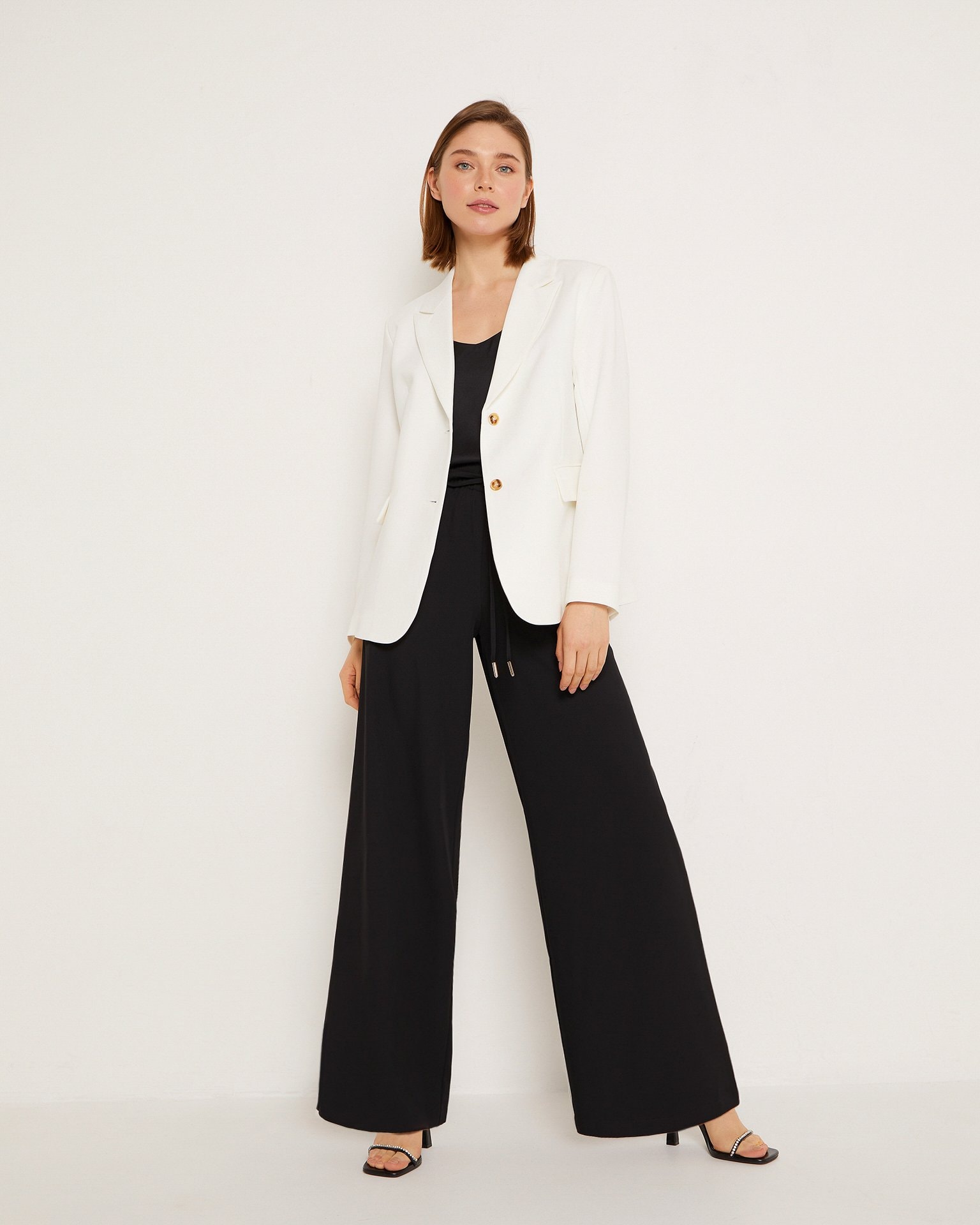 Wide black trousers, Black — photo 5