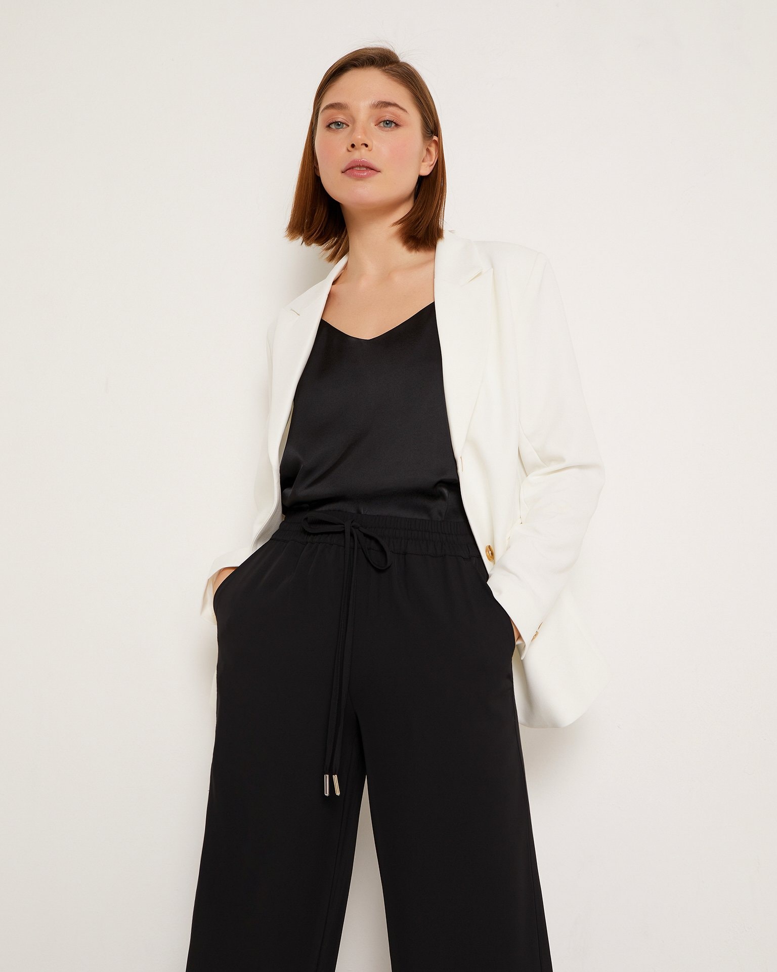 Wide black trousers, Black — photo 6