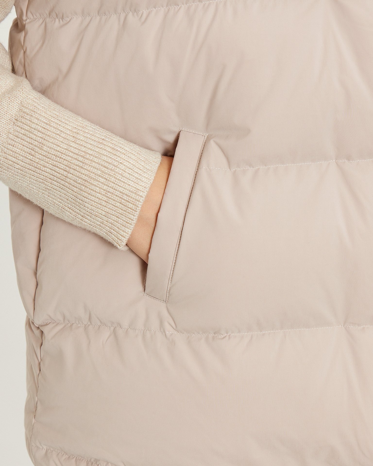 Zip-up vest, Beige — photo 6
