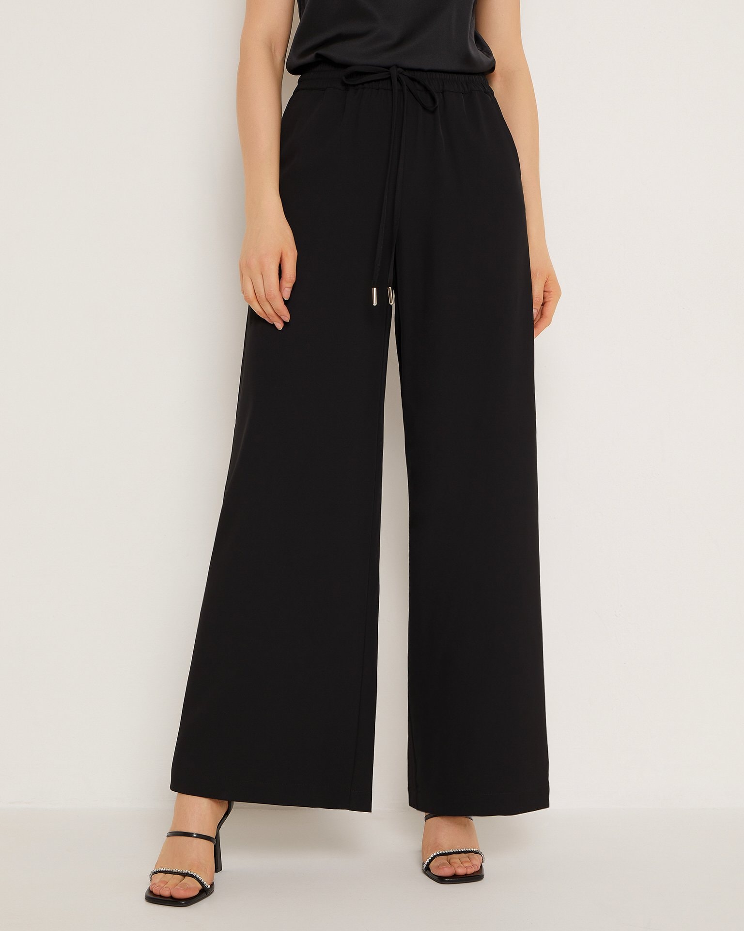 Wide black trousers, Black — photo 2
