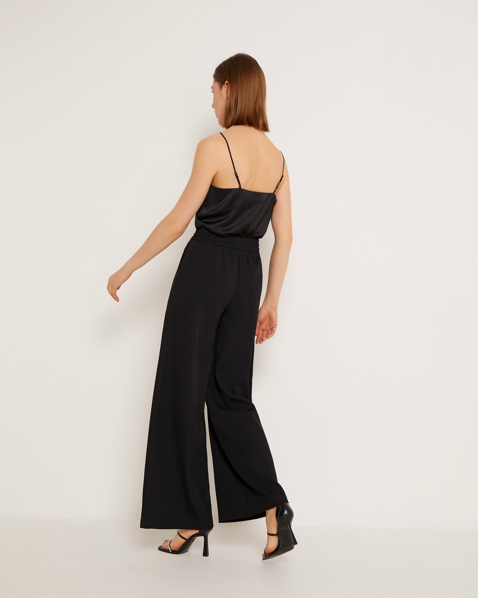 Wide black trousers, Black — photo 4
