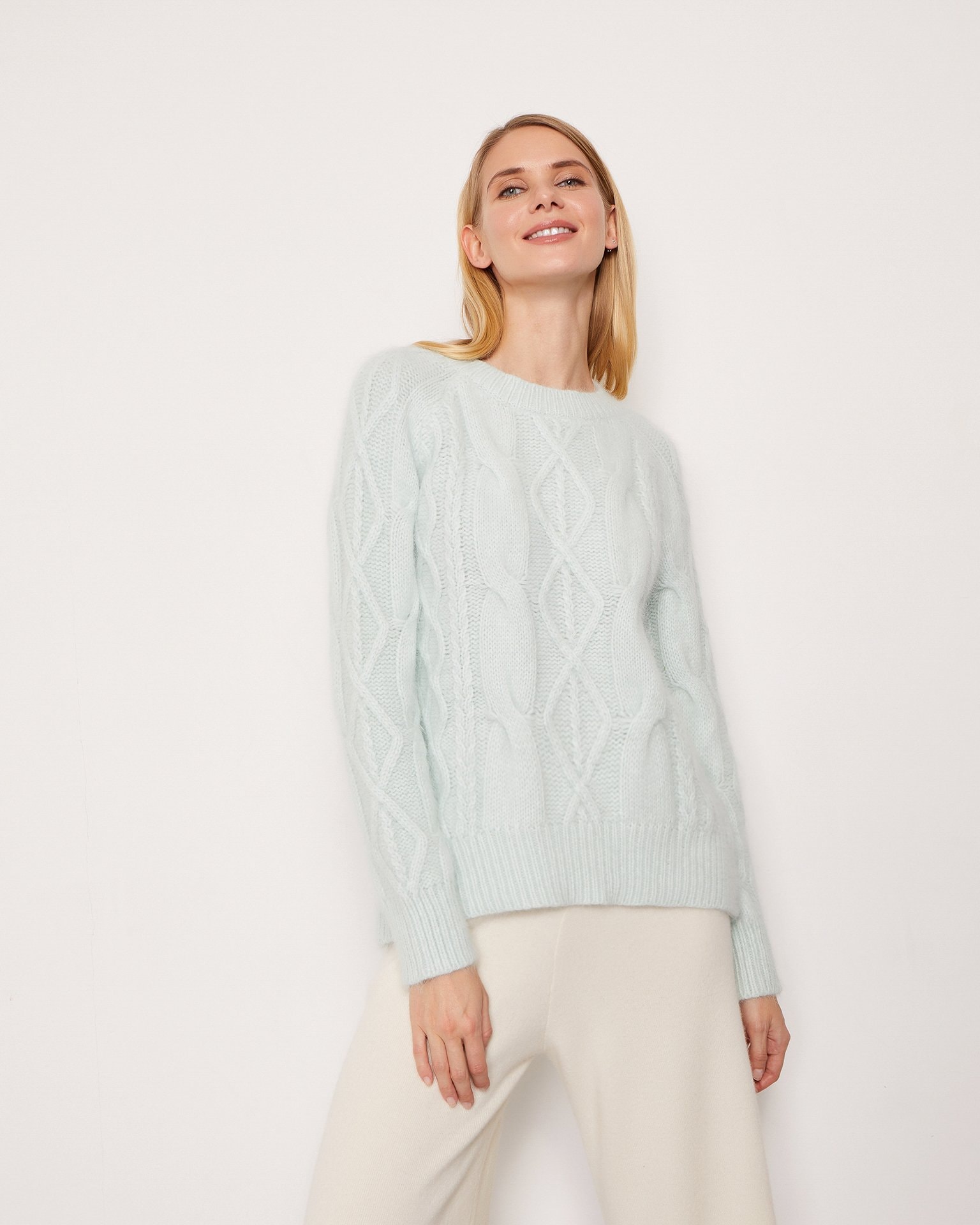 Fluffy sweater, Mint — photo 4