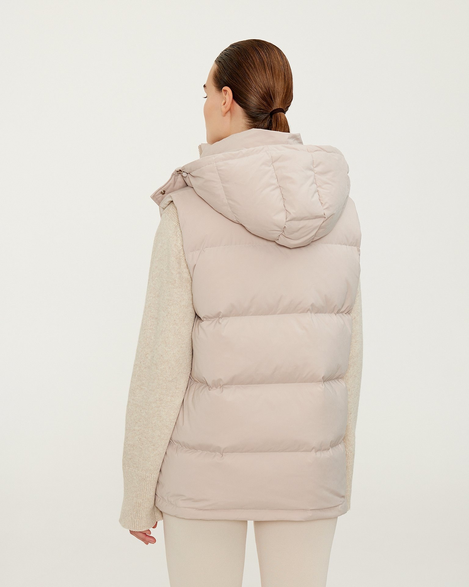 Zip-up vest, Beige — photo 3