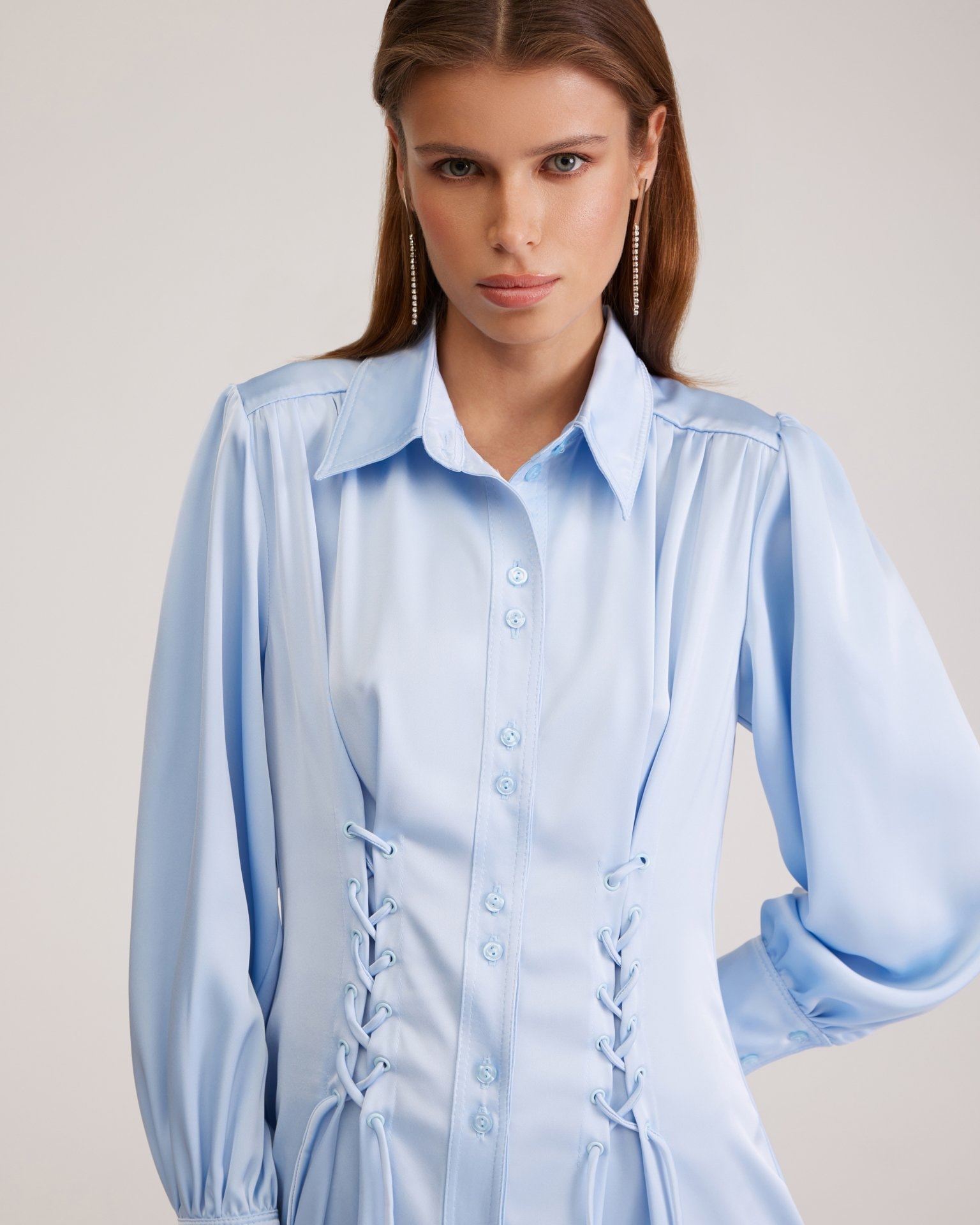 Dress with lacing, Blue — photo 7