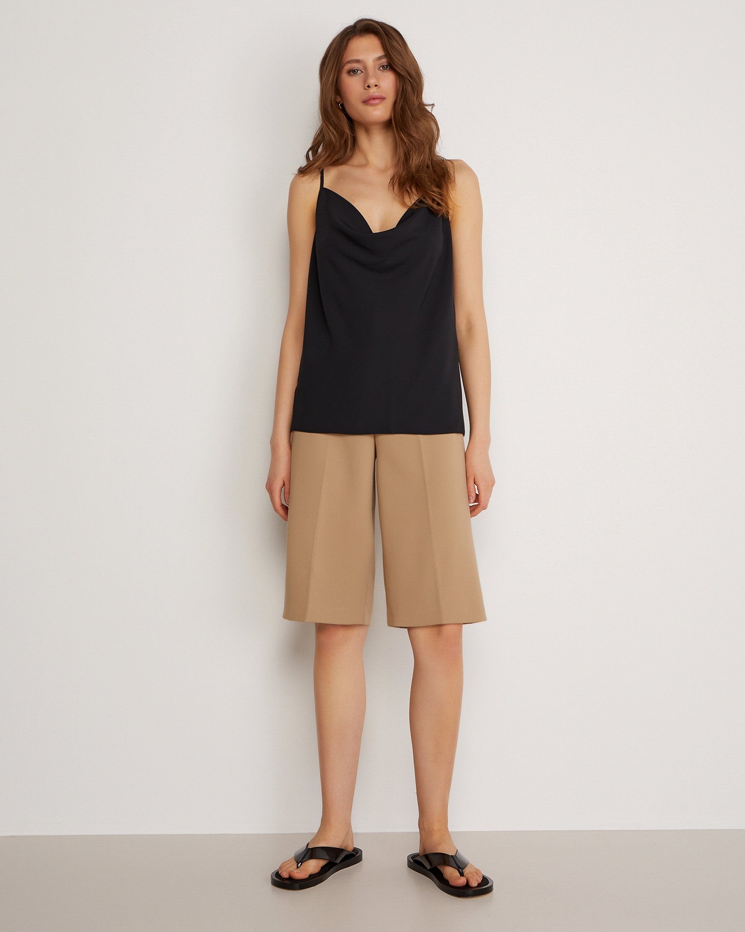 Top with side slits, Black — photo 4