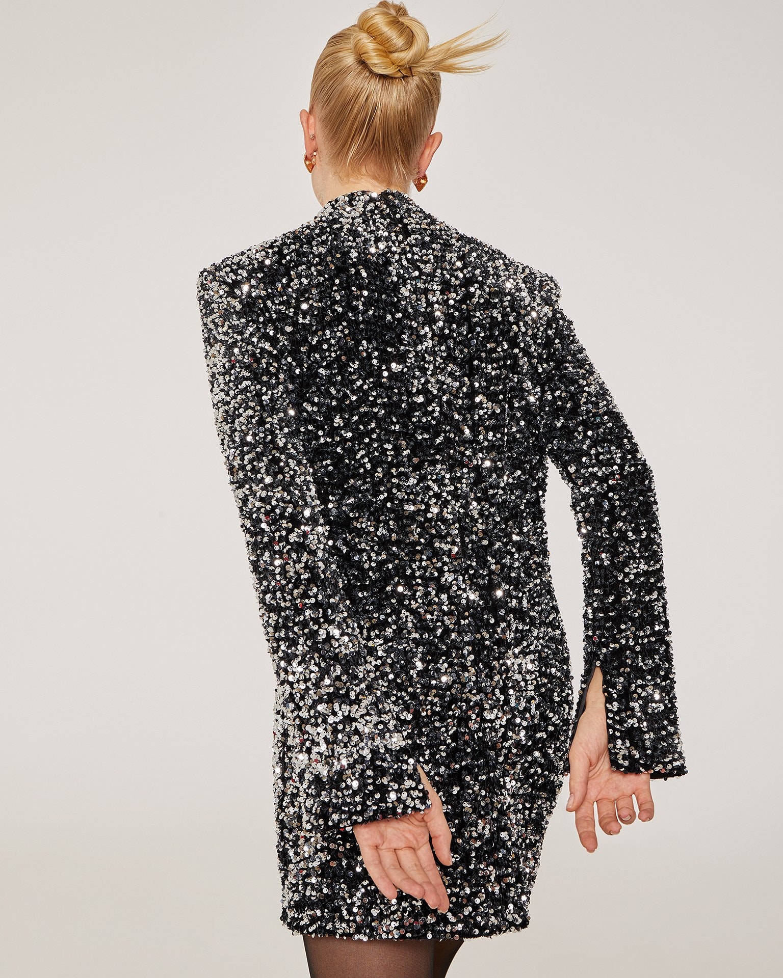 Dress with silver sequins, Silver — photo 3