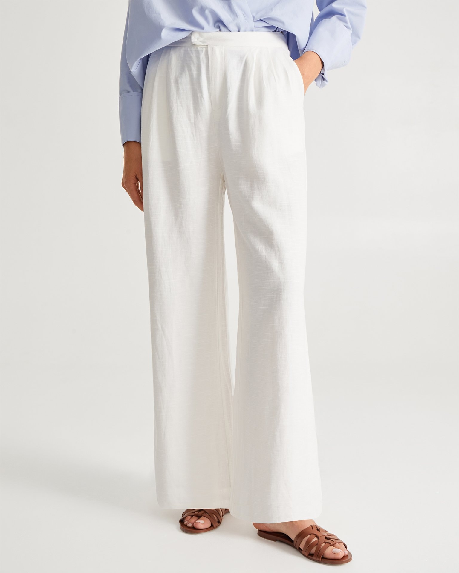 Linen Trousers, White — photo 4