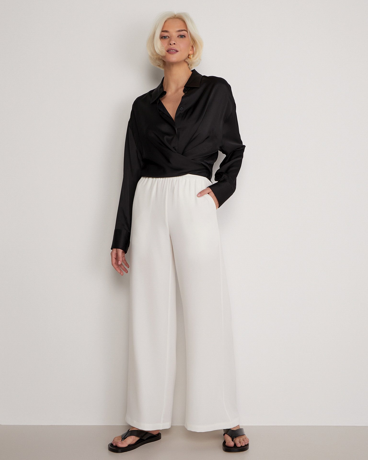 Black oversize shirt, Black — photo 2