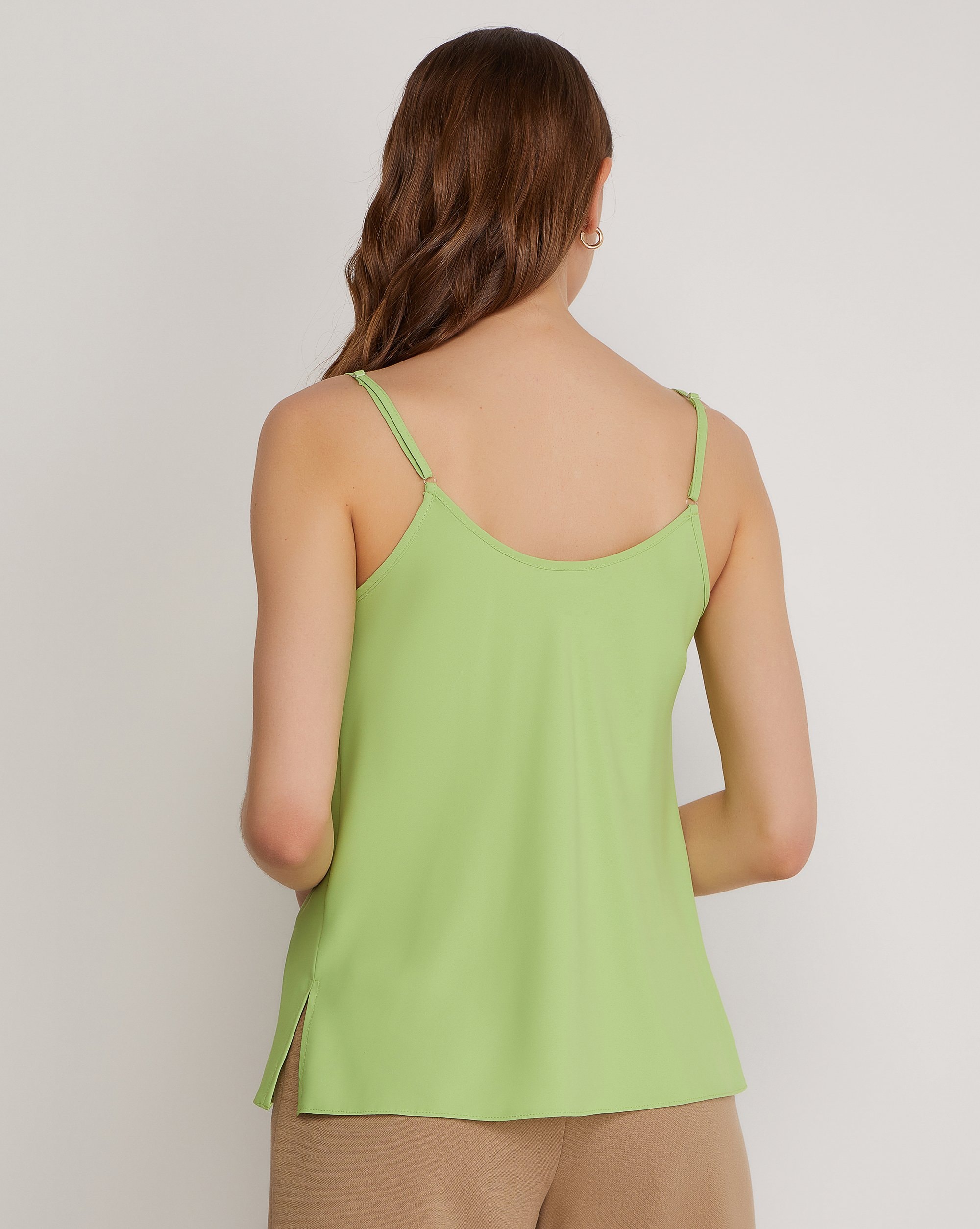 Top with thin straps, Lime — photo 4
