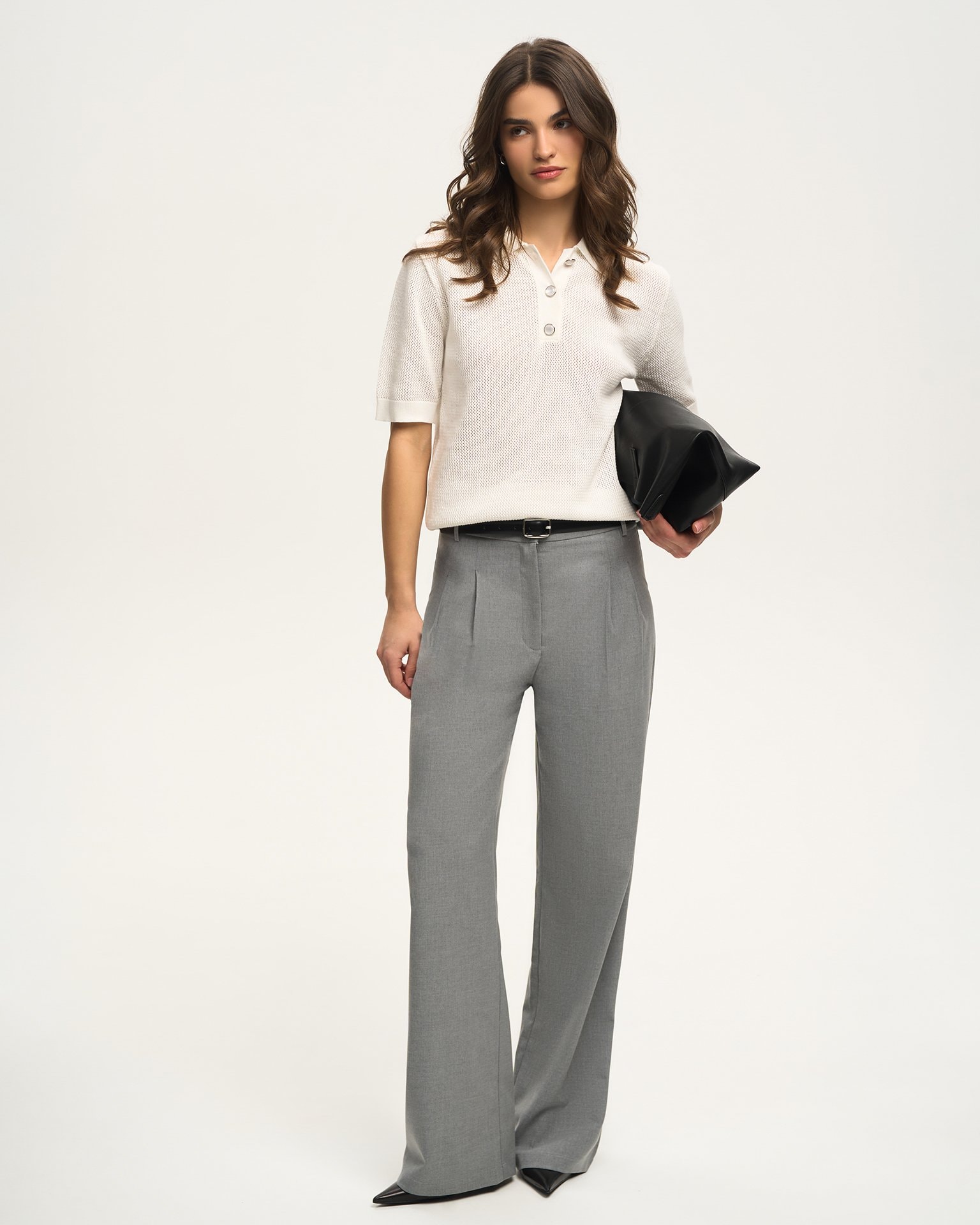 Lace Polo, White — photo 2