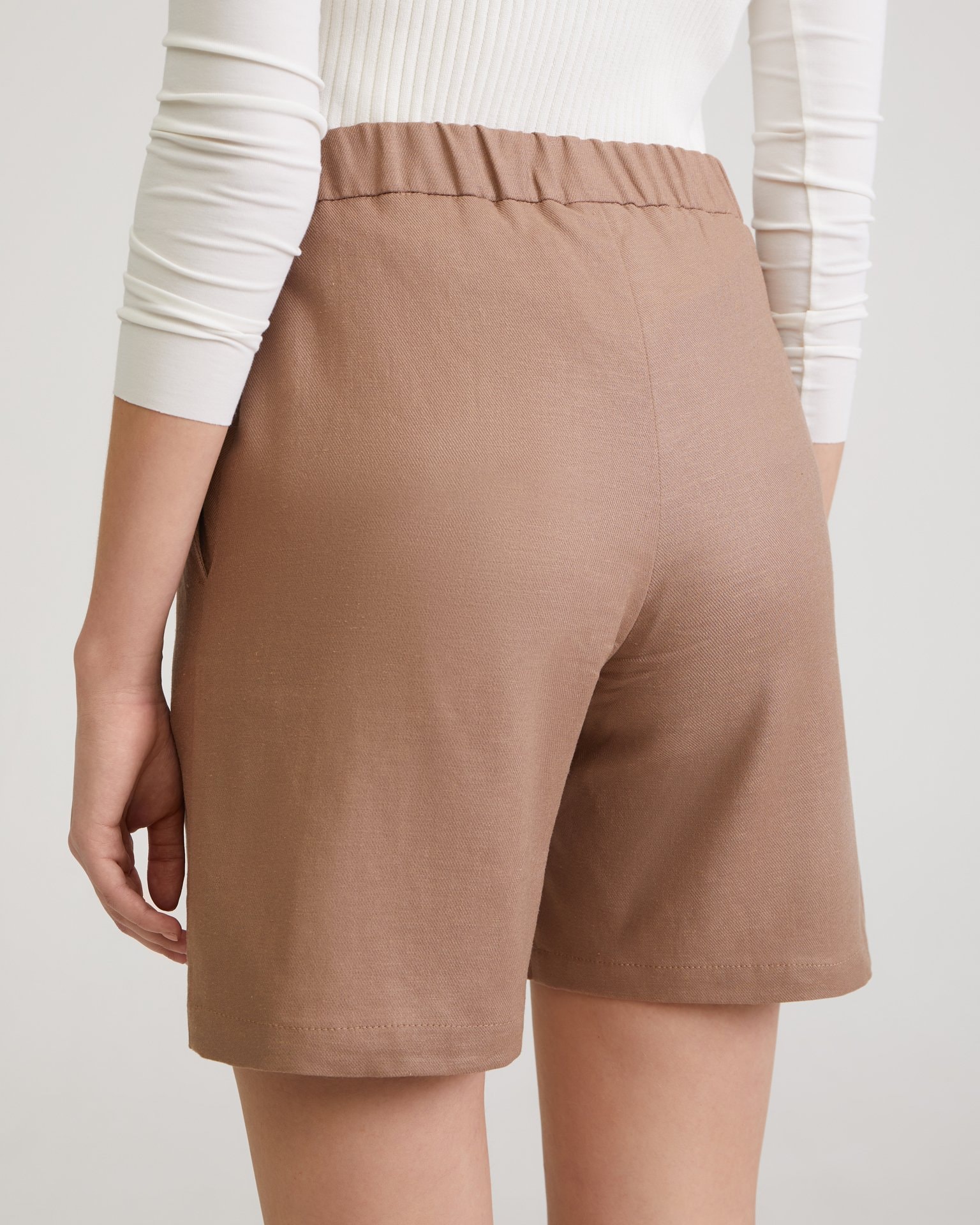 Linen shorts, Brown — photo 5
