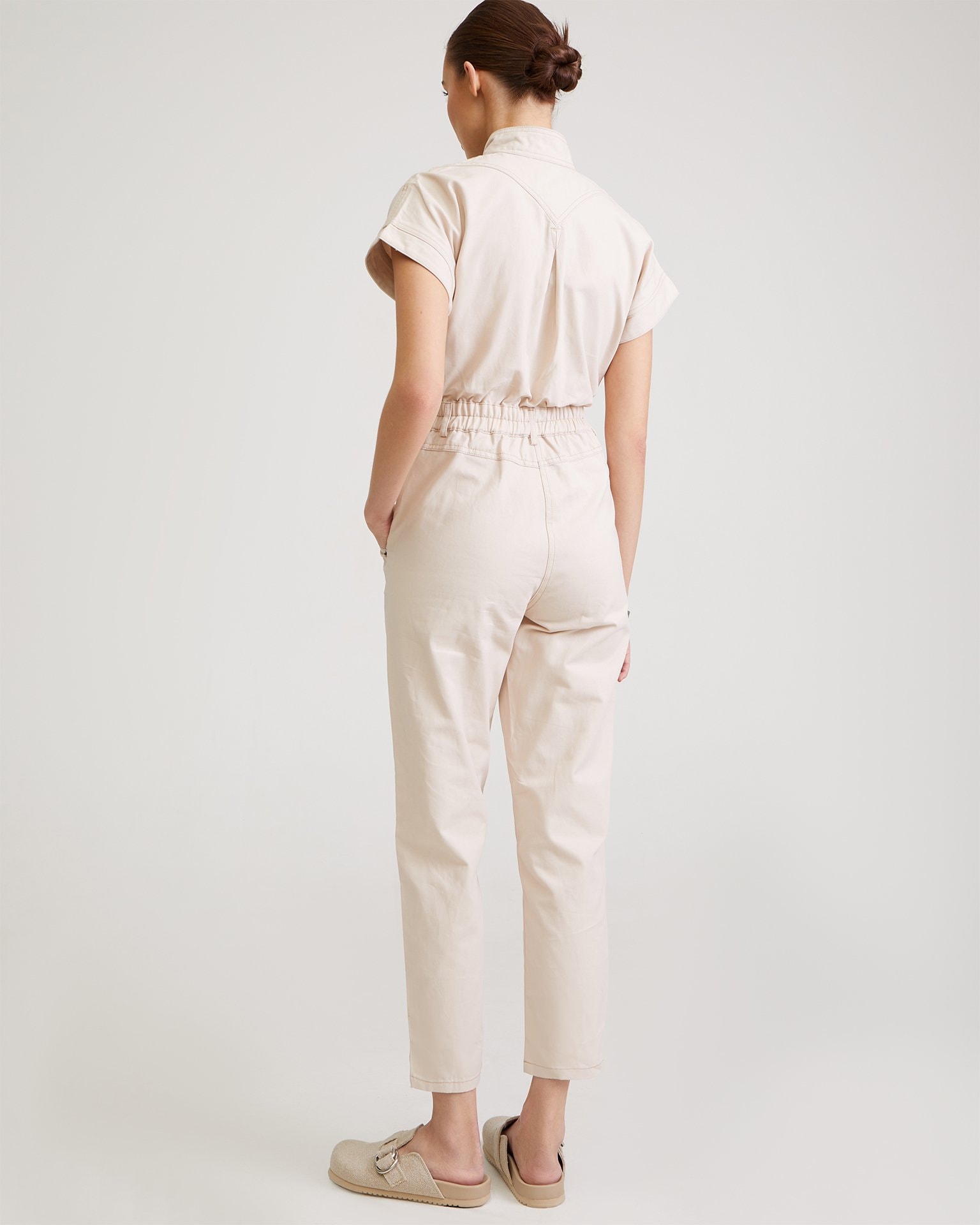 Cotton jumpsuit, Milk — photo 4