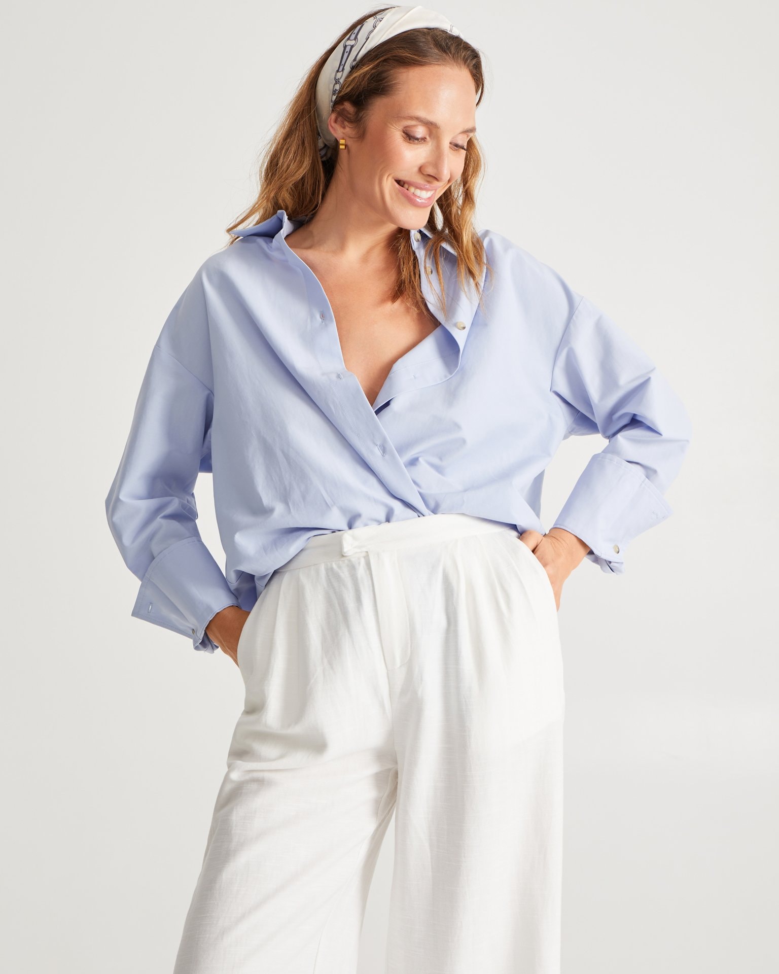 Linen Trousers, White — photo 2