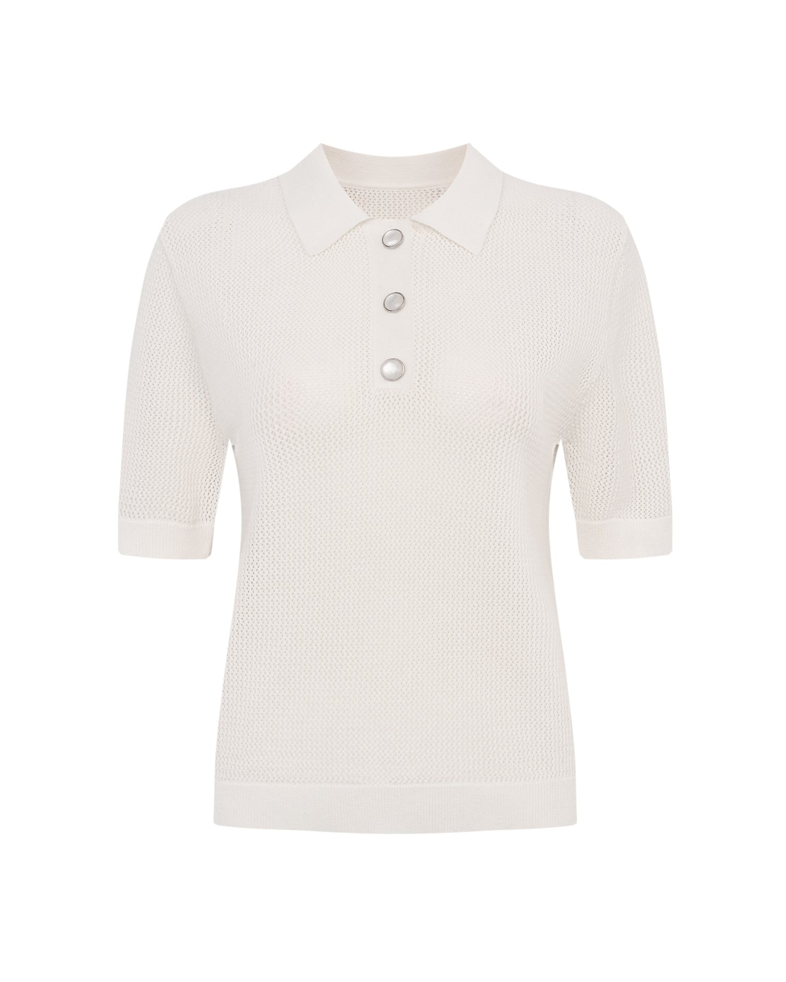 Lace Polo, White — photo 7
