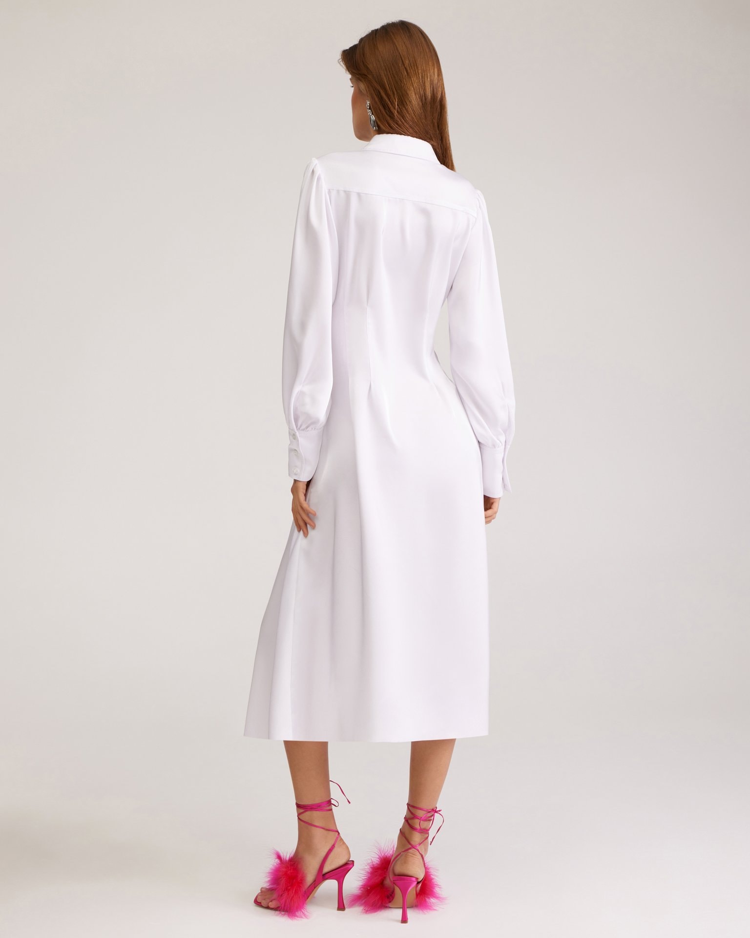 Lace-up dress, White — photo 4
