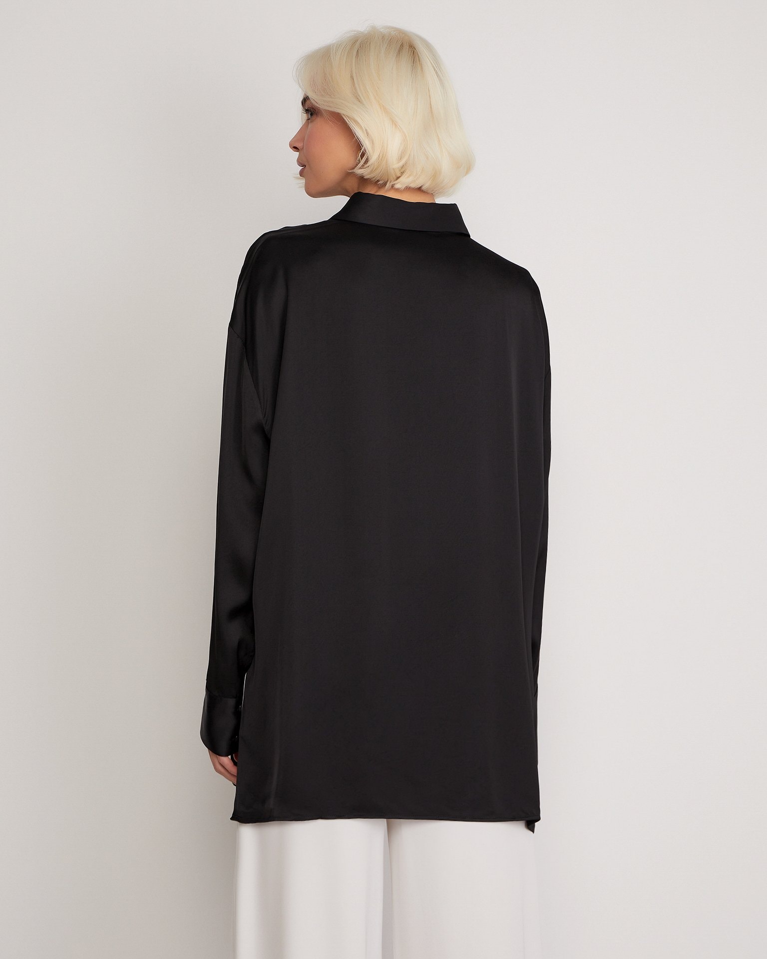 Black oversize shirt, Black — photo 3