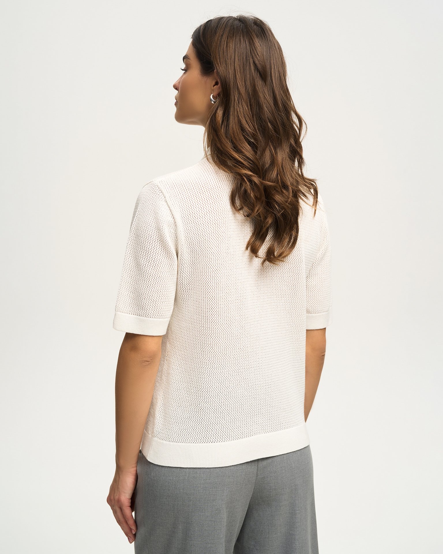 Lace Polo, White — photo 3