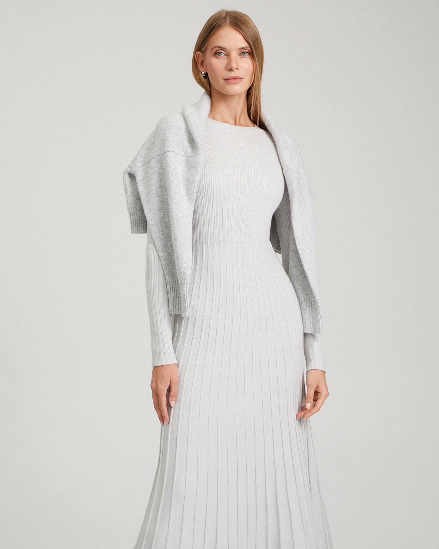 Knit midi dress, Grey — photo 3