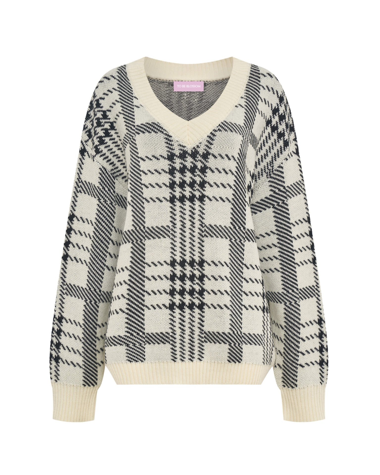 Checkerboard Jumper, Milk — photo 11