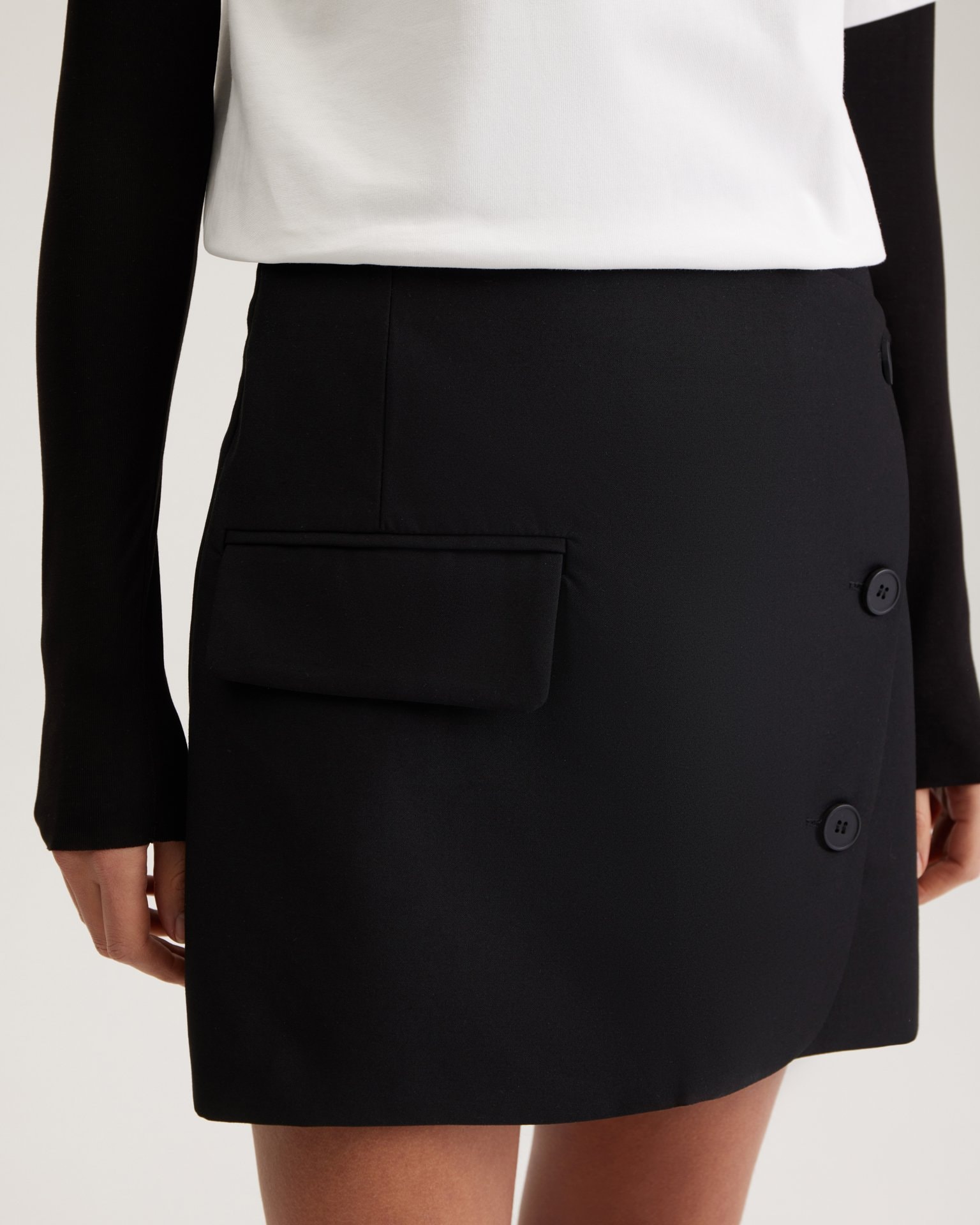 Wrap mini skirt, Black — photo 8