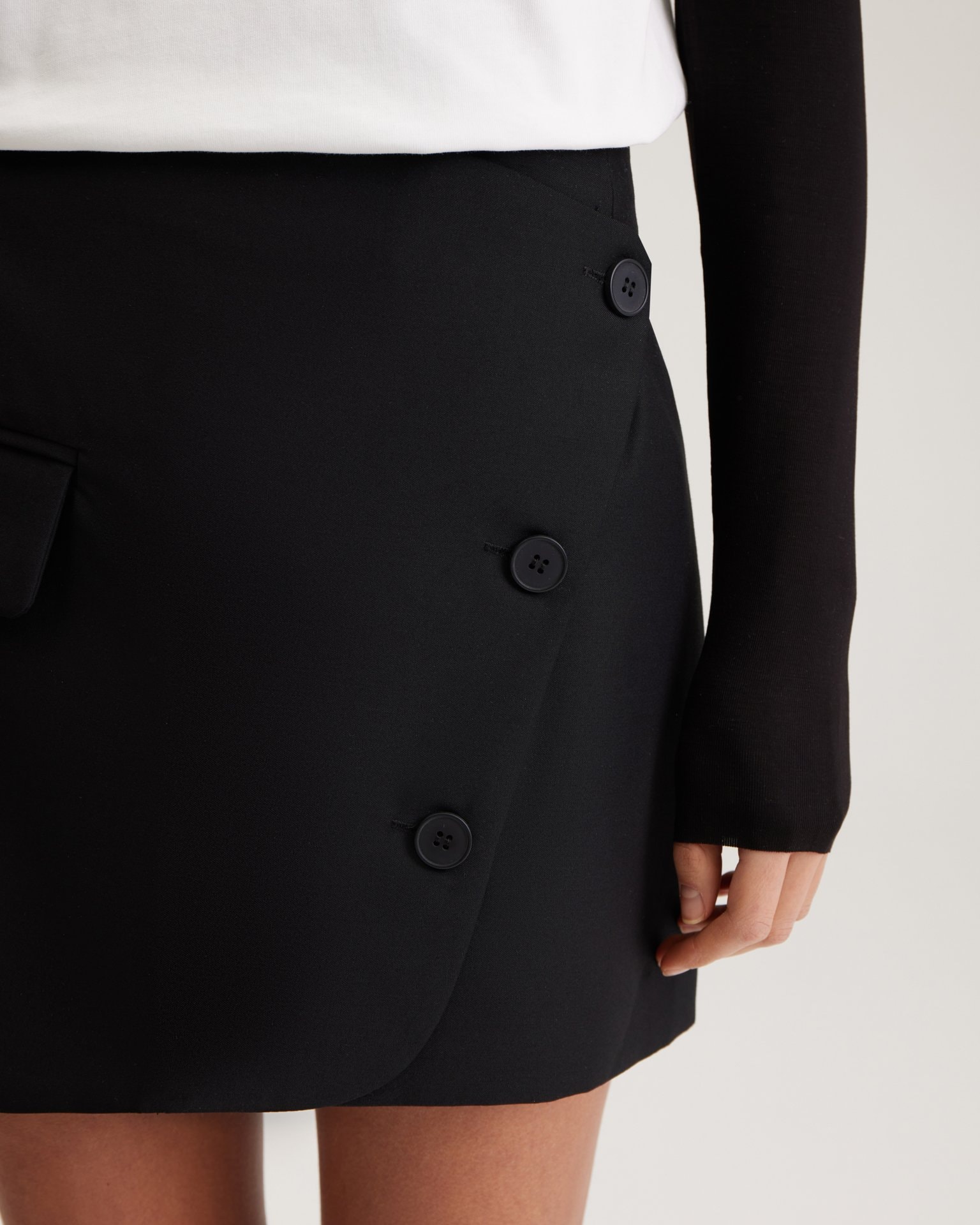 Wrap mini skirt, Black — photo 9