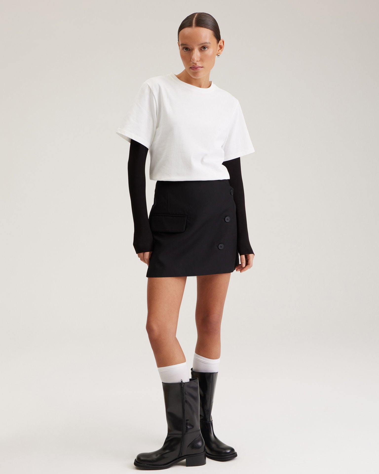 Wrap mini skirt, Black