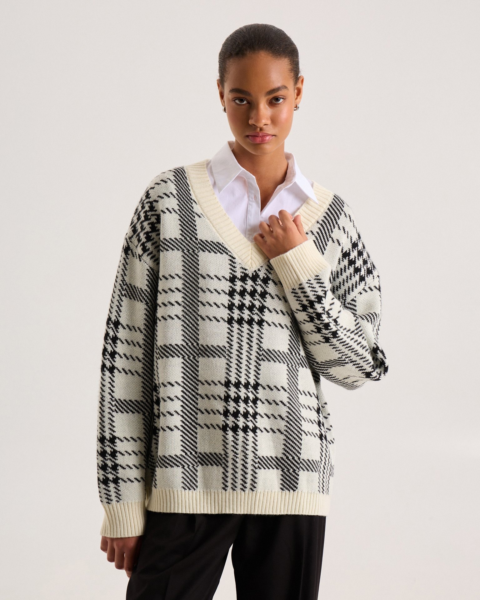 Checkerboard Jumper, Milk