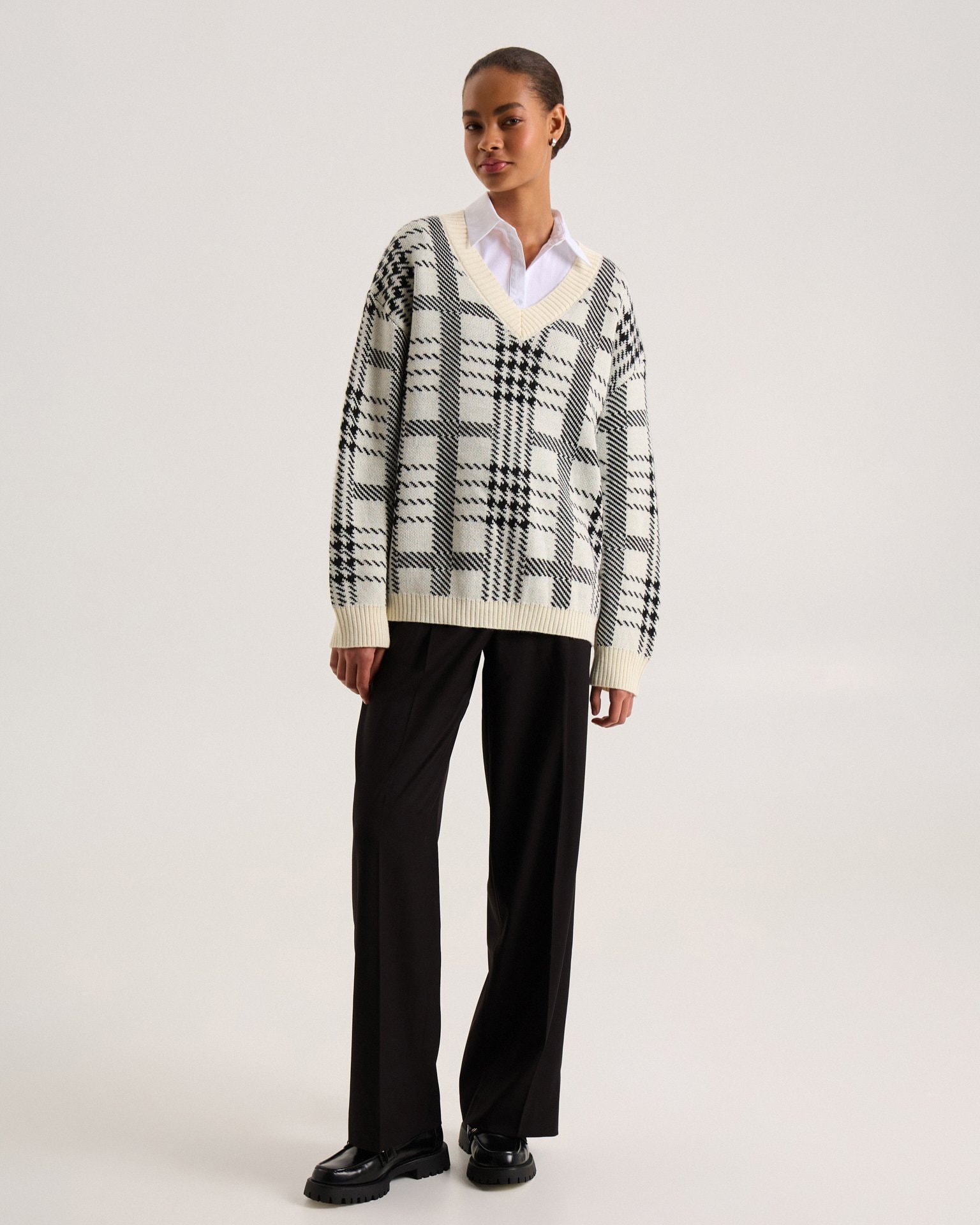 Checkerboard Jumper, Milk — photo 4