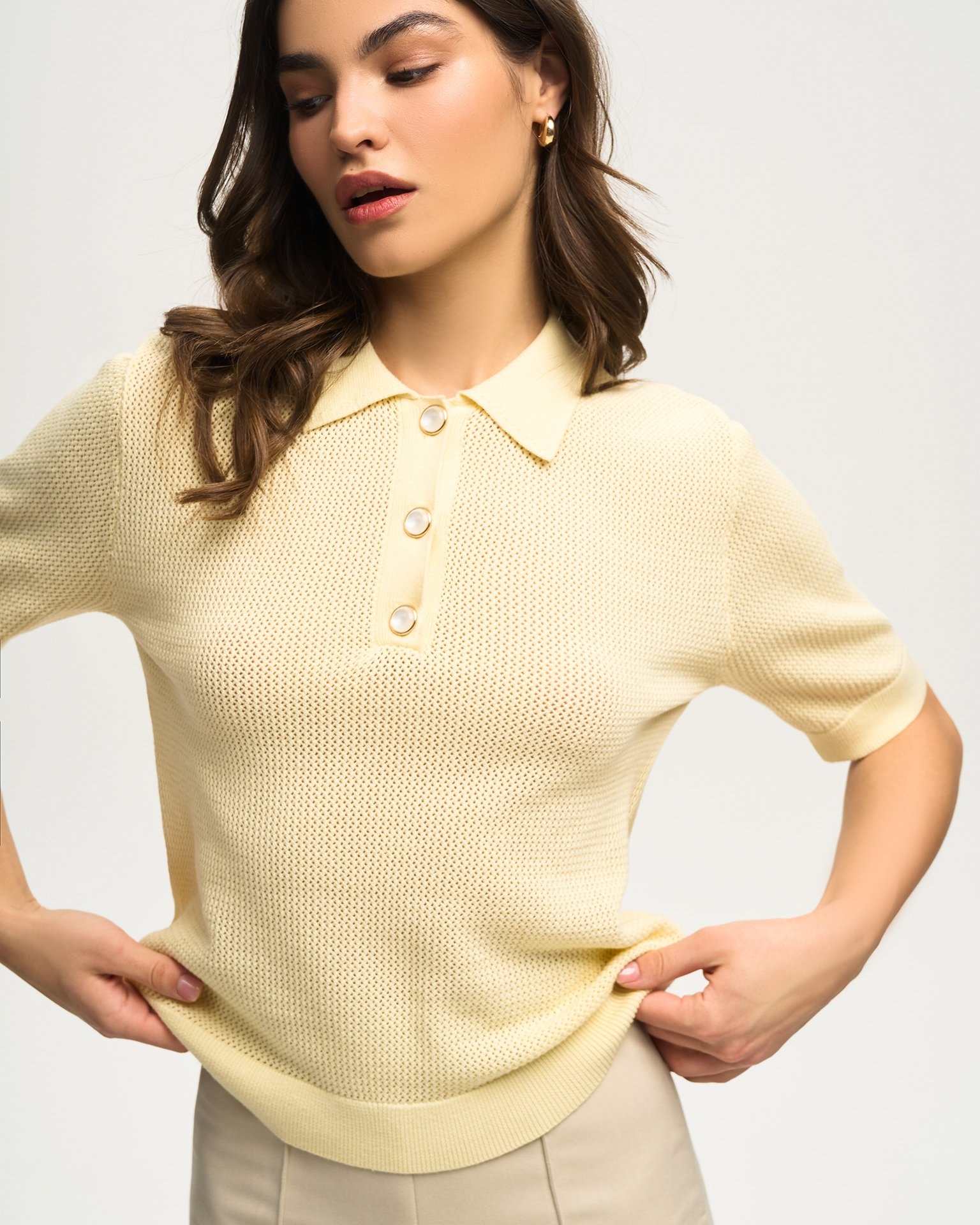Polo in butter, Yellow — photo 5