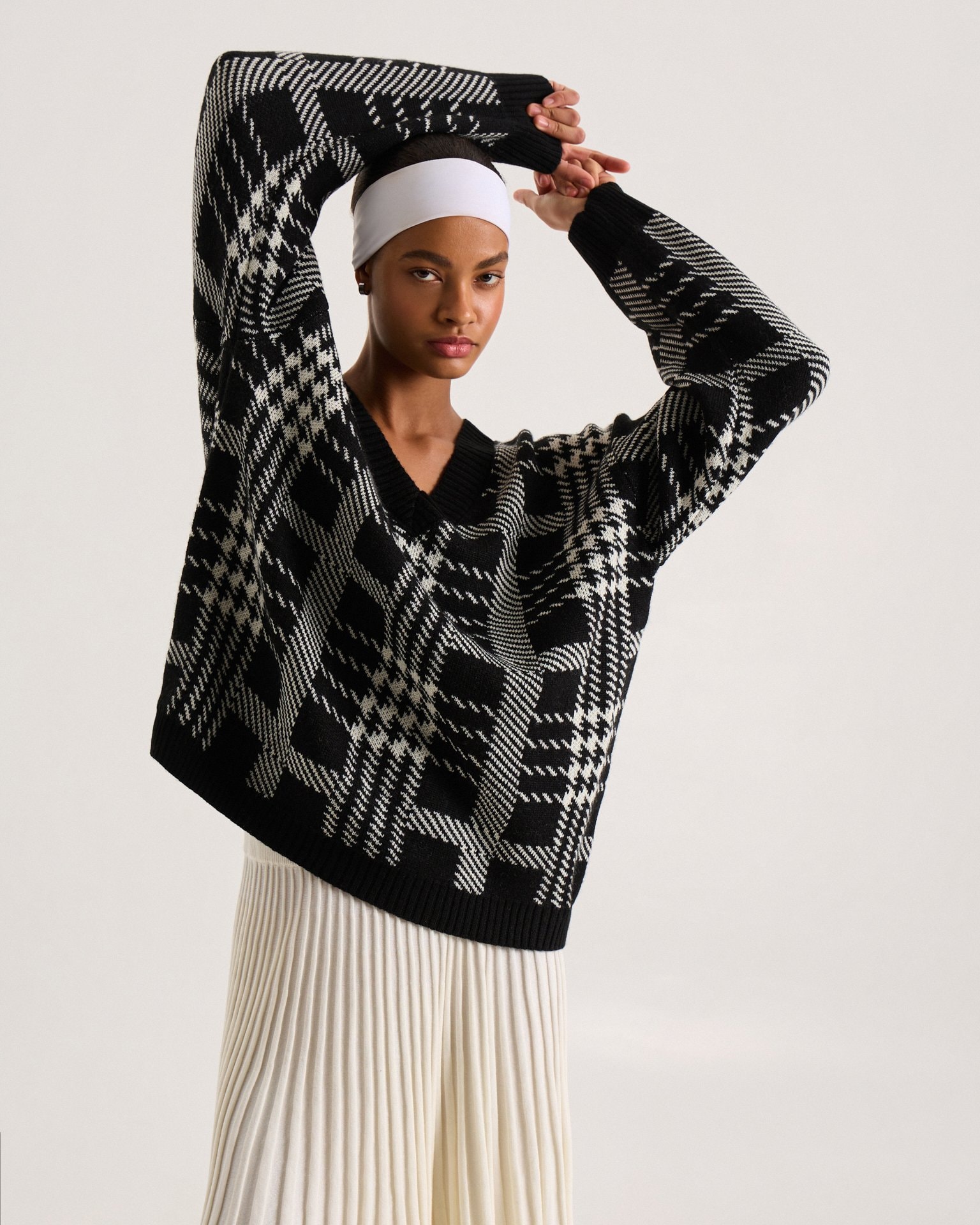 Checked jumper, Black — photo 6